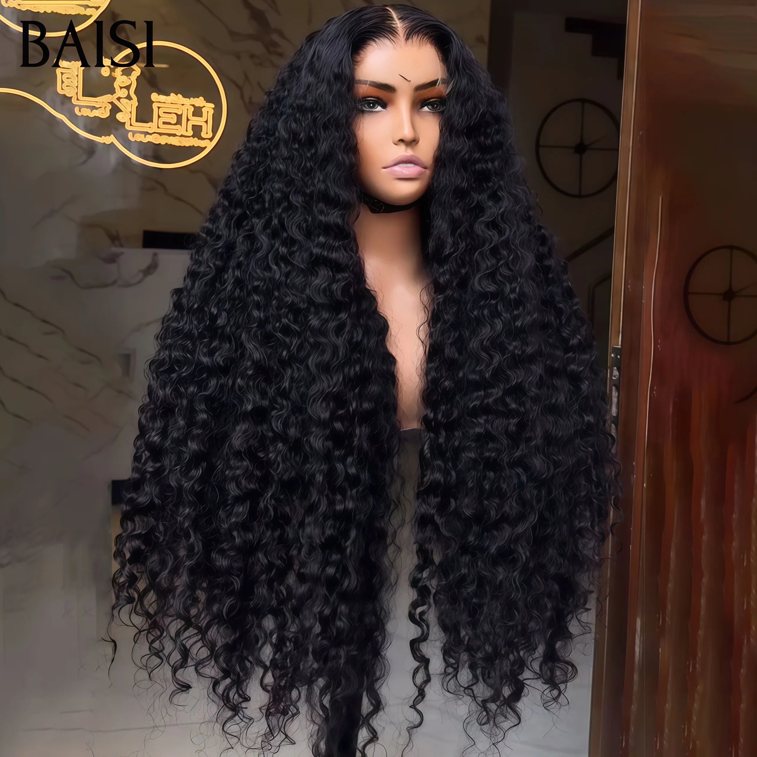 BAISI Achetez 2 perruques minimum au prix d'usine fournisseur lace frontal deep wave 28Pouces 159€ ou 13X4 lace Marron 1BT4# ou sans lace 18 pouces body wave en 100% vrais cheveux humains (Pas Besoin De Code)