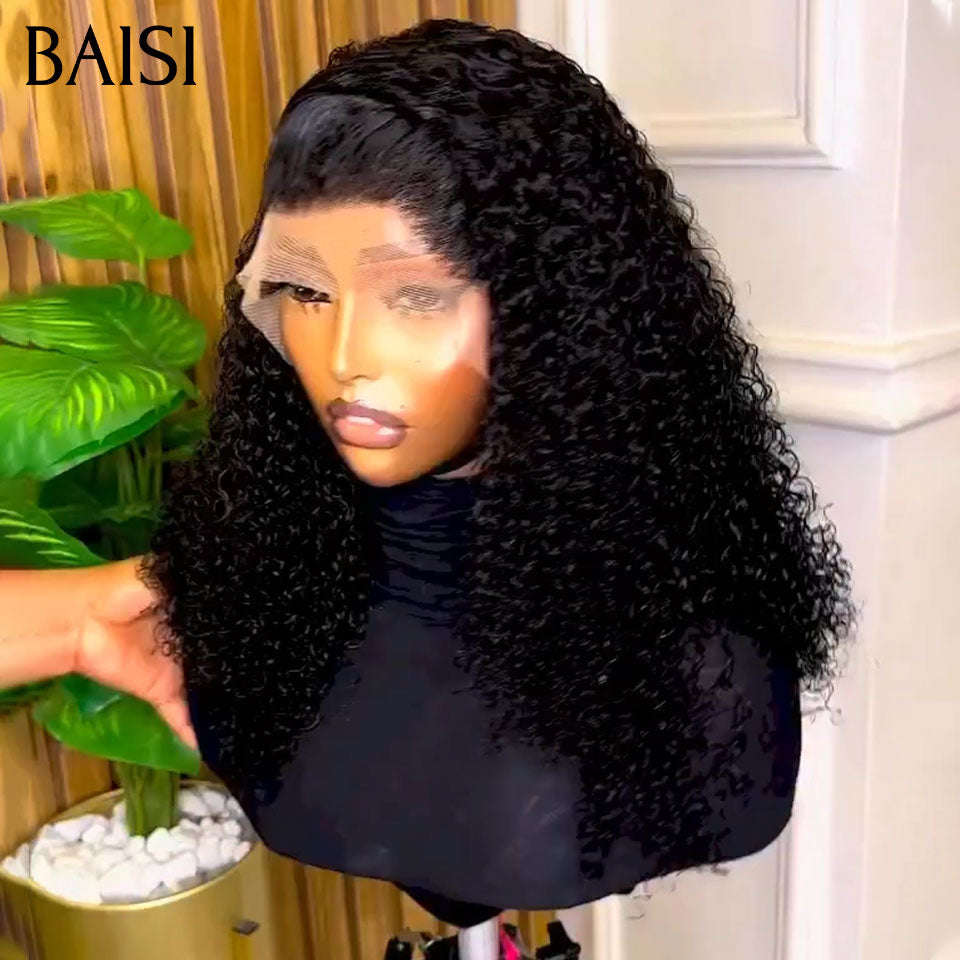 BAISI BLACK FRIDAY 18 POUCE Peruca lace frontal ondulada cacheada em 100% cabelo humano verdadeiro