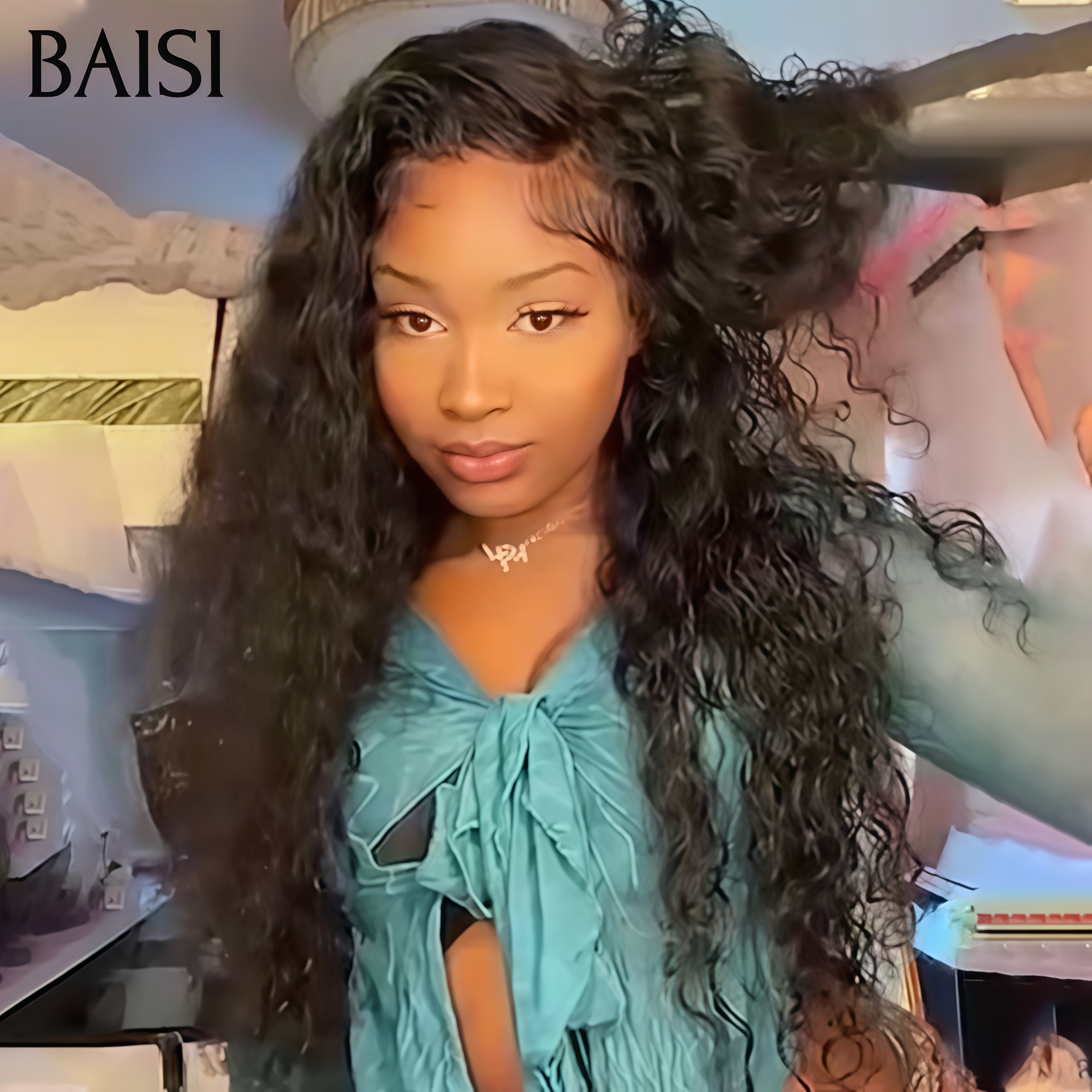 BAISI 13X4 lace frontal Perruque Curly wave 18 Pouce 125€ 100% Cheveux Humains CODE: BS120