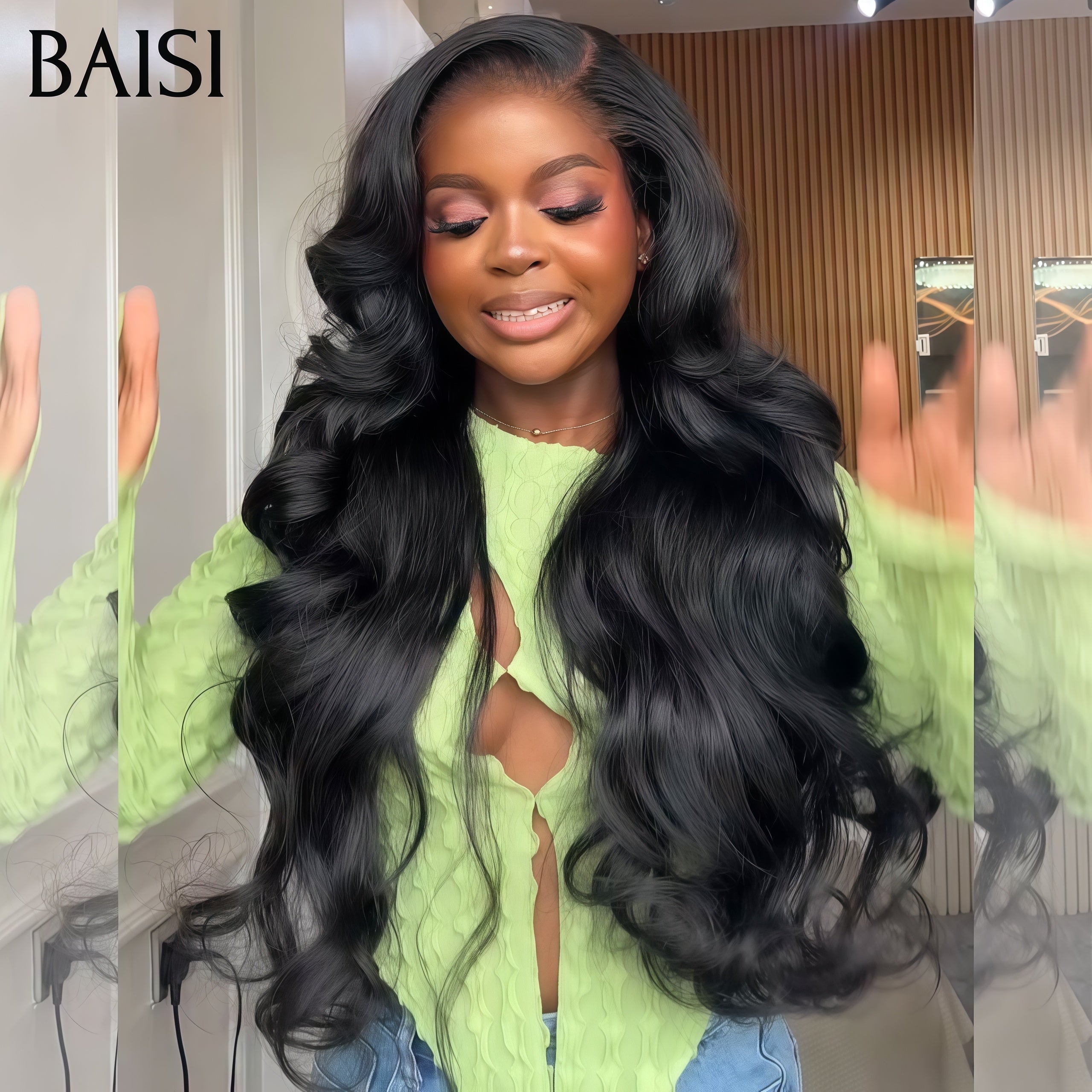 BAISI Peruca Frontal 13x4 Body Wave 28 Polegadas 198€ + 1 Pente Elétrico grátis em 100% Raw Hair