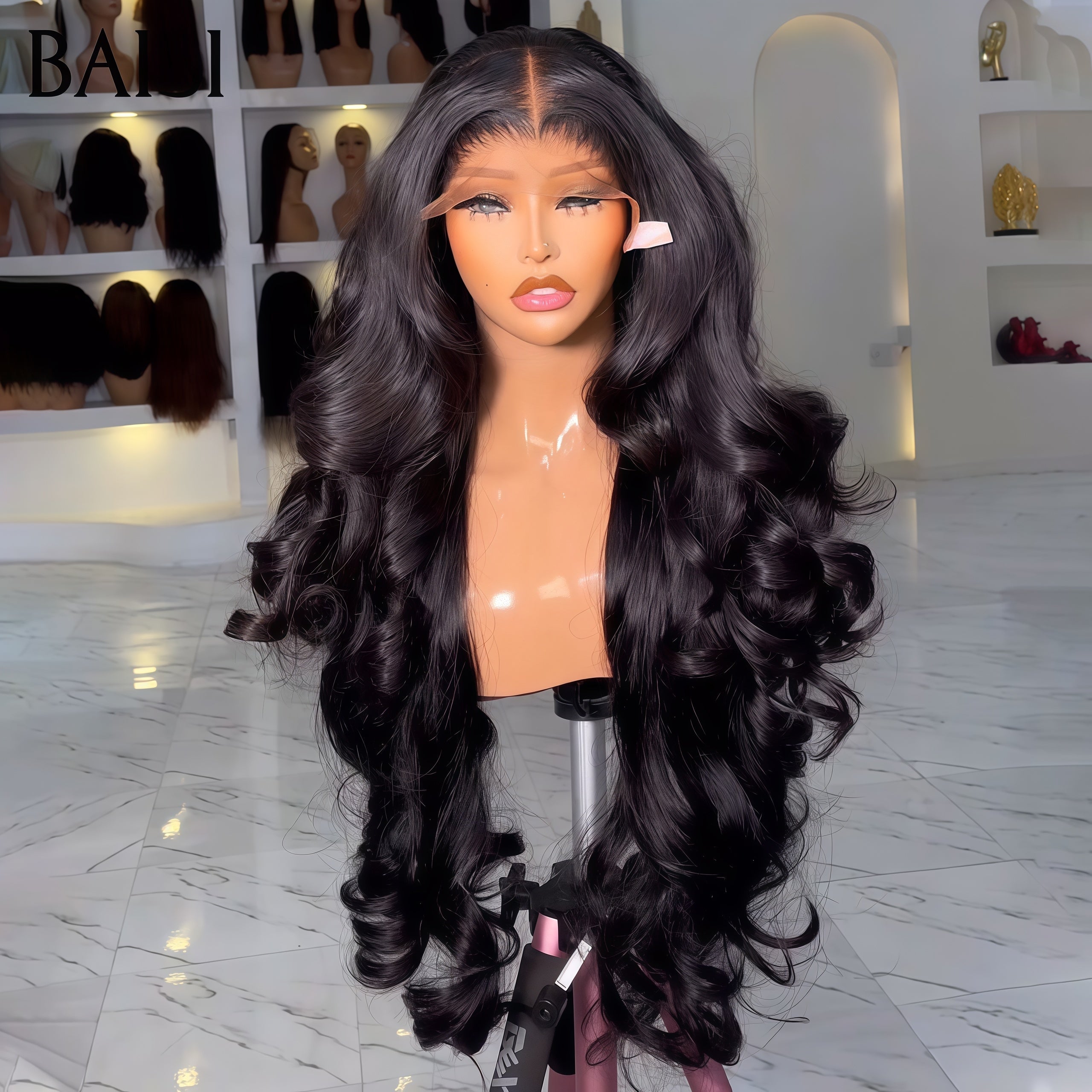 BAISI Acquista minimo 2 parrucche al prezzo di fabbrica Fornitore Frontal Parrucca Body Wave e Deep Wave in Nero o Marrone in 100% Capelli Umani