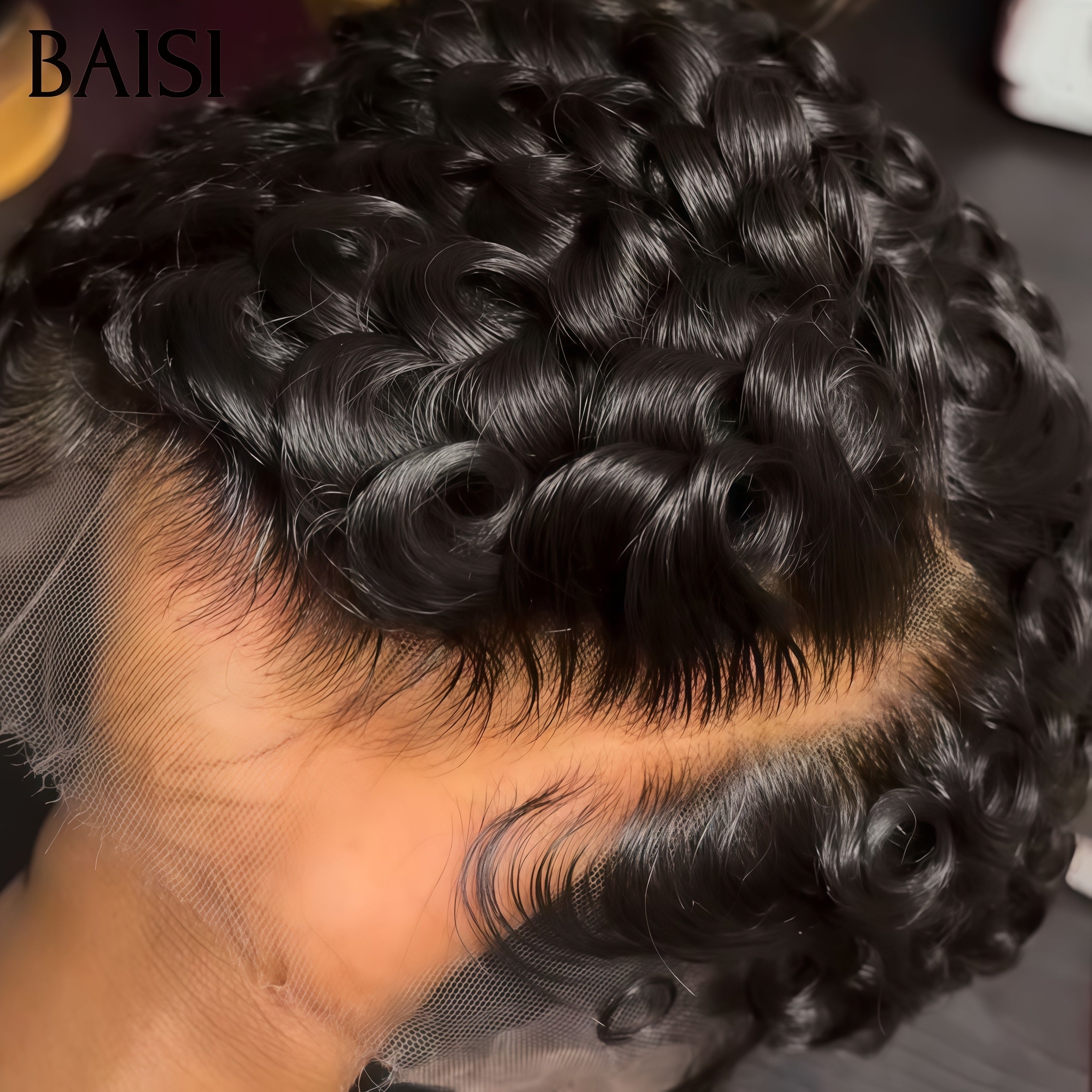 BAISI Perruque Pixie vague 65€ En Couleur noir 100% Le Même en 100% Cheveux Humains BS65