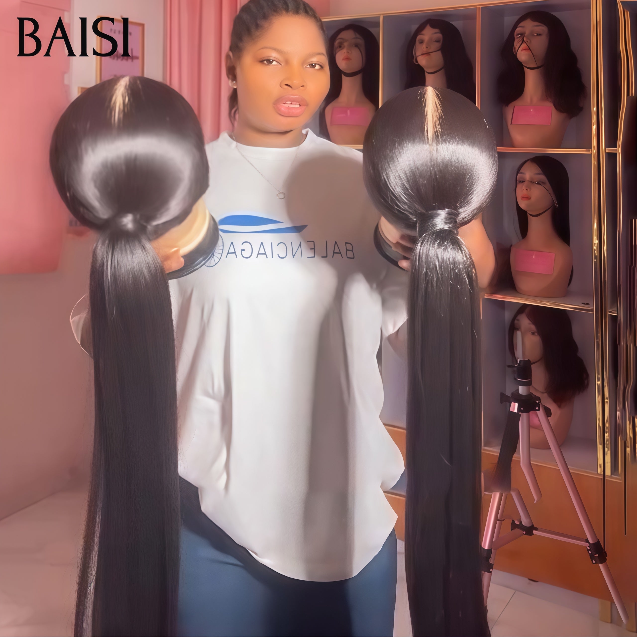BAISI 12A 13x4 Frontal Lace Perruque Lisse Straight En 100% Cheveux Humains