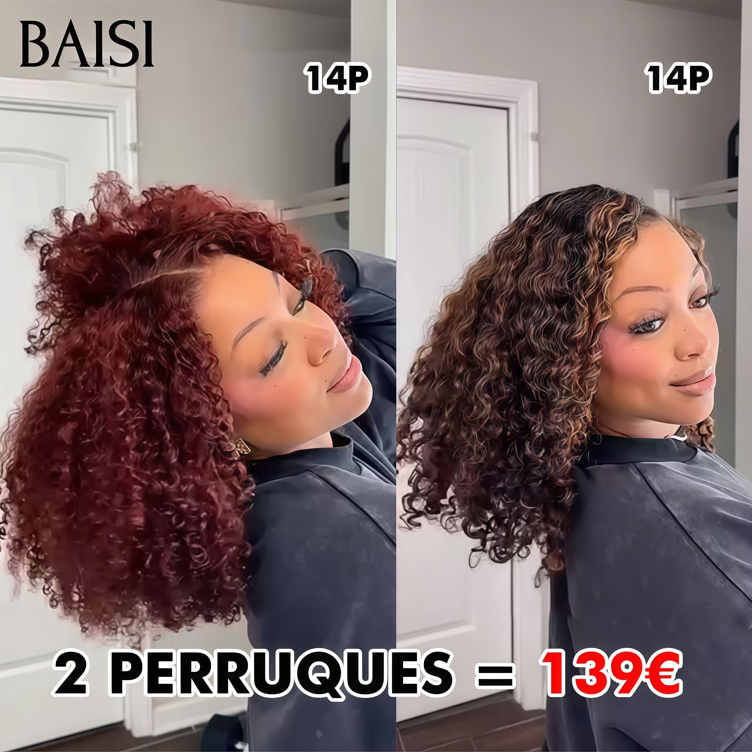 BAISI 2 Parrucche 139€ lace frontale colore 99J# e mix 100% capelli umani veri Mezzo Prezzo mp50