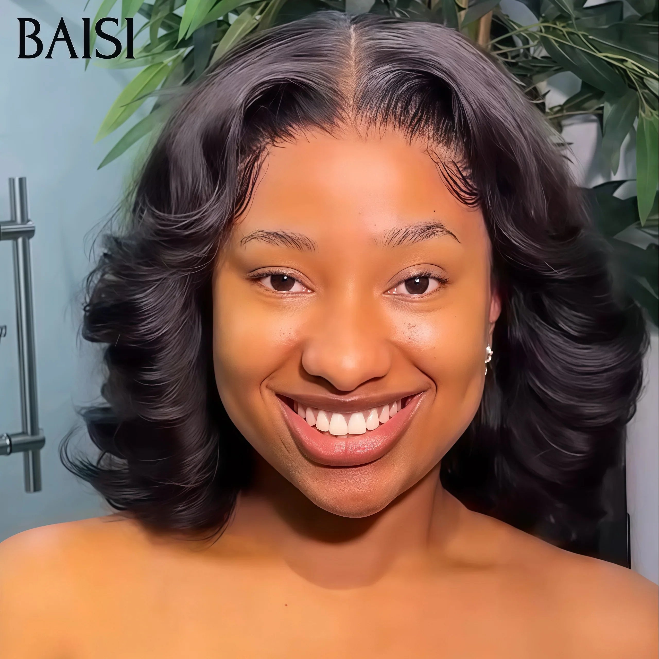 BAISI Perruque 5X5 lace NOIR Bouclée egg wave 10 pouces 78€ ou Raie sur le côté en couleur Marron Body wave 8 Pouces 105€ en 100% Cheveux Humains