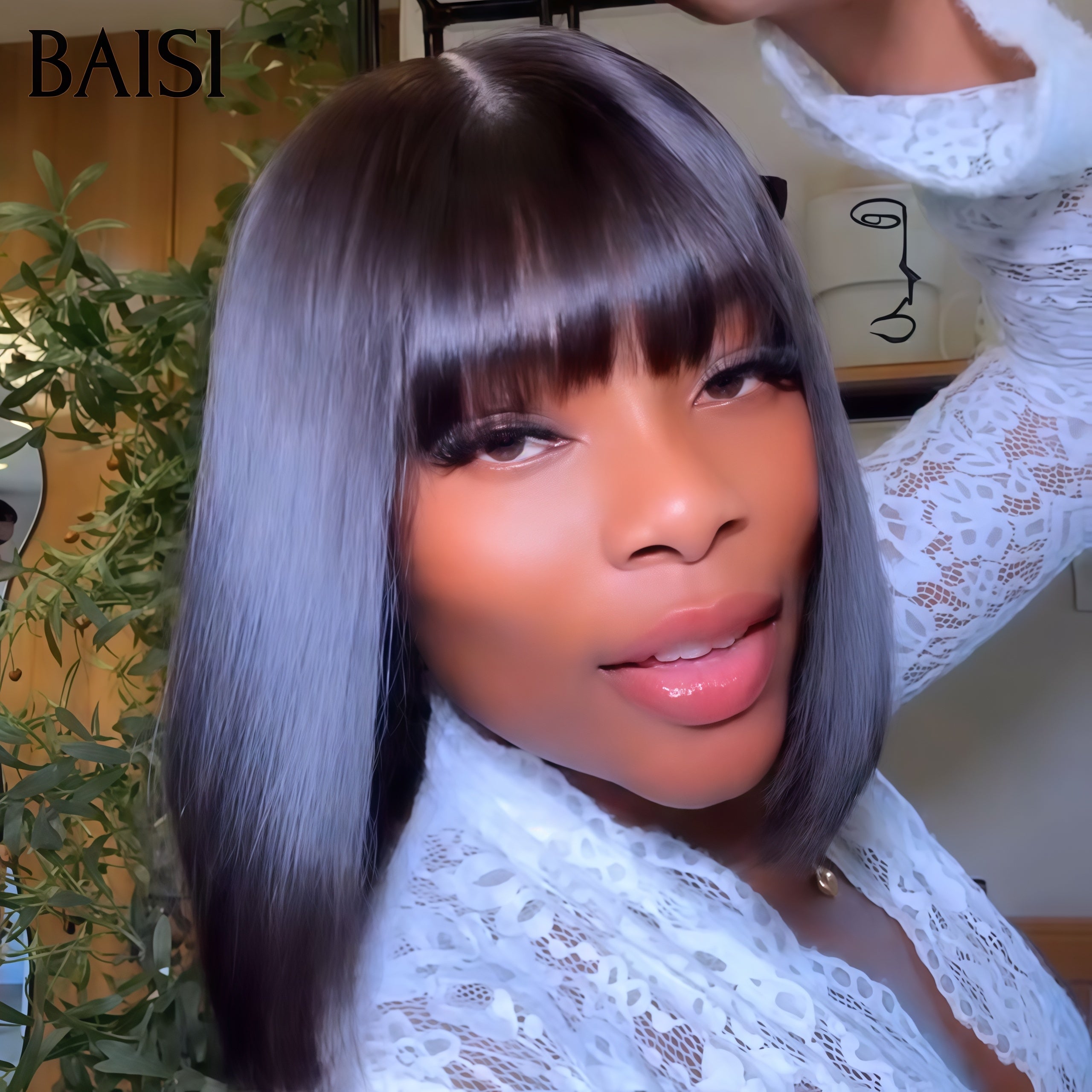 BAISI PARRUCCA senza Colla Liscia con Frangia 18 Pollici 125€ o SDD BONE Straight Vietnam hair Bob 10 pollici 79€ NERO o Liscio Marrone #4 FRANGIA 10 e 18 POLLICI PRODOTTA A MACCHINA