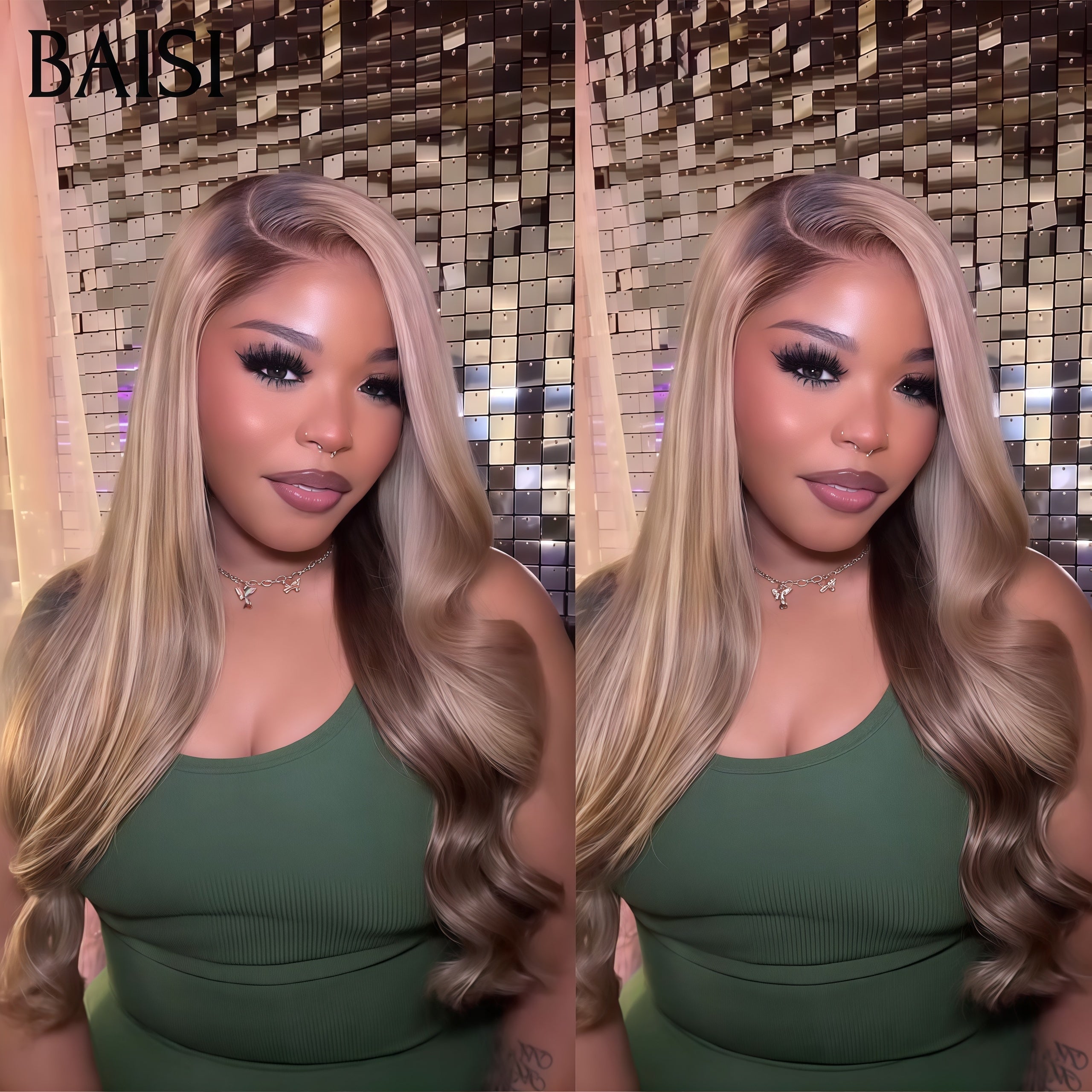 BAISI 13X4 lace frontal Perruque Personnalisée De Haute Qualité Couleur Body wave en 100% Cheveux Humains