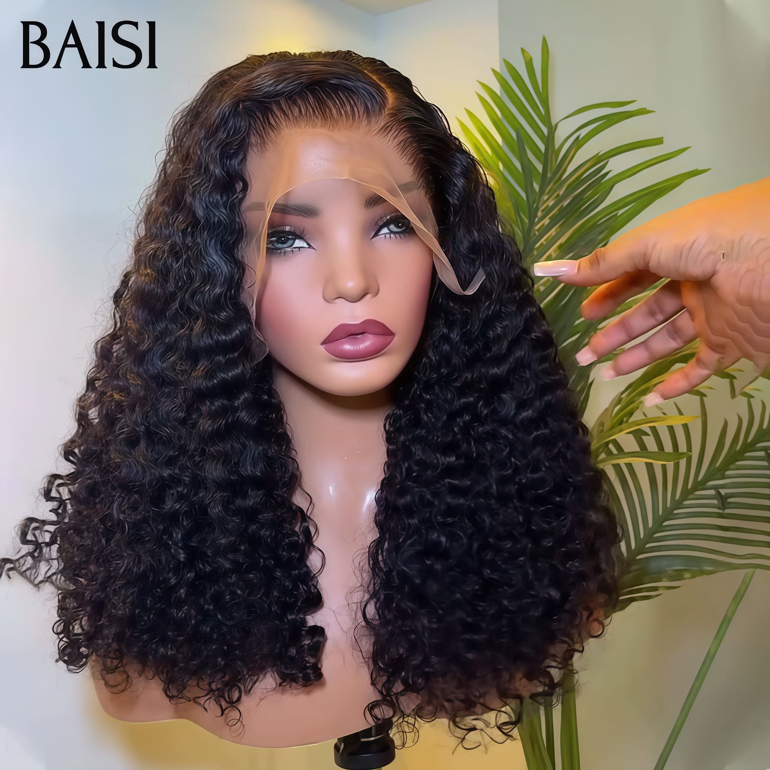 BAISI peruca lace frontal bob encaracolado 14 polegadas 79€ ou 300% de volume, grande peruca lace frontal encaracolada 20 polegadas em 100% cabelo humano