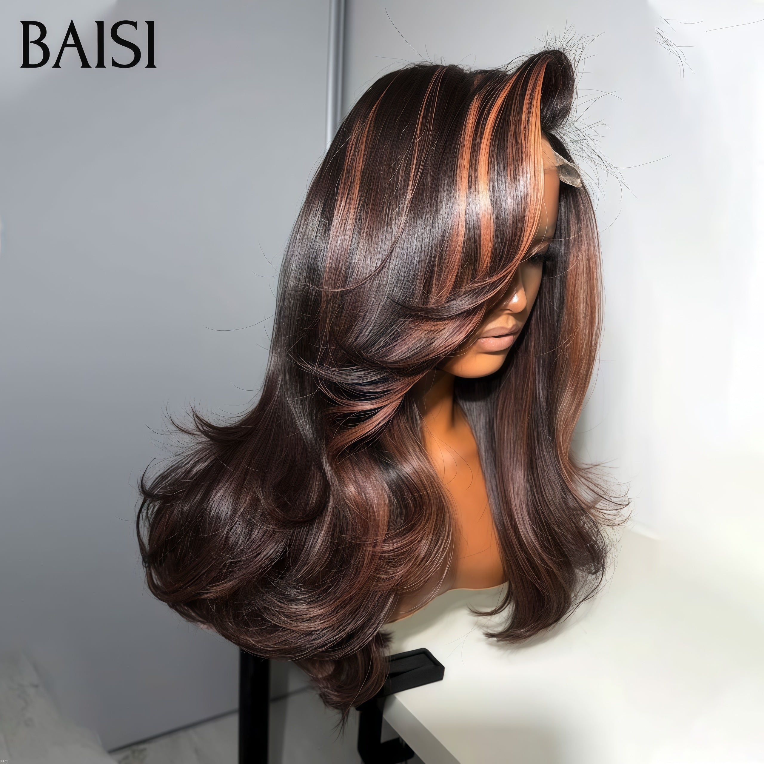 BAISI Nouvelle arrivée Perruque pour revendre 13x4 lace frontal Body wave 18 Pouces 99€ Marron Miel en 100% Cheveux Humains