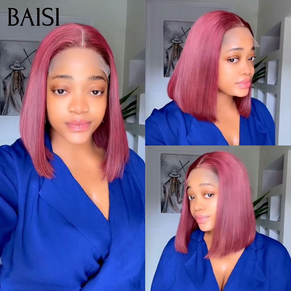 BAISI 4X4 lace lisse bob en Couleur 99J# 10 Pouces 69€ en 100% Cheveux Humains