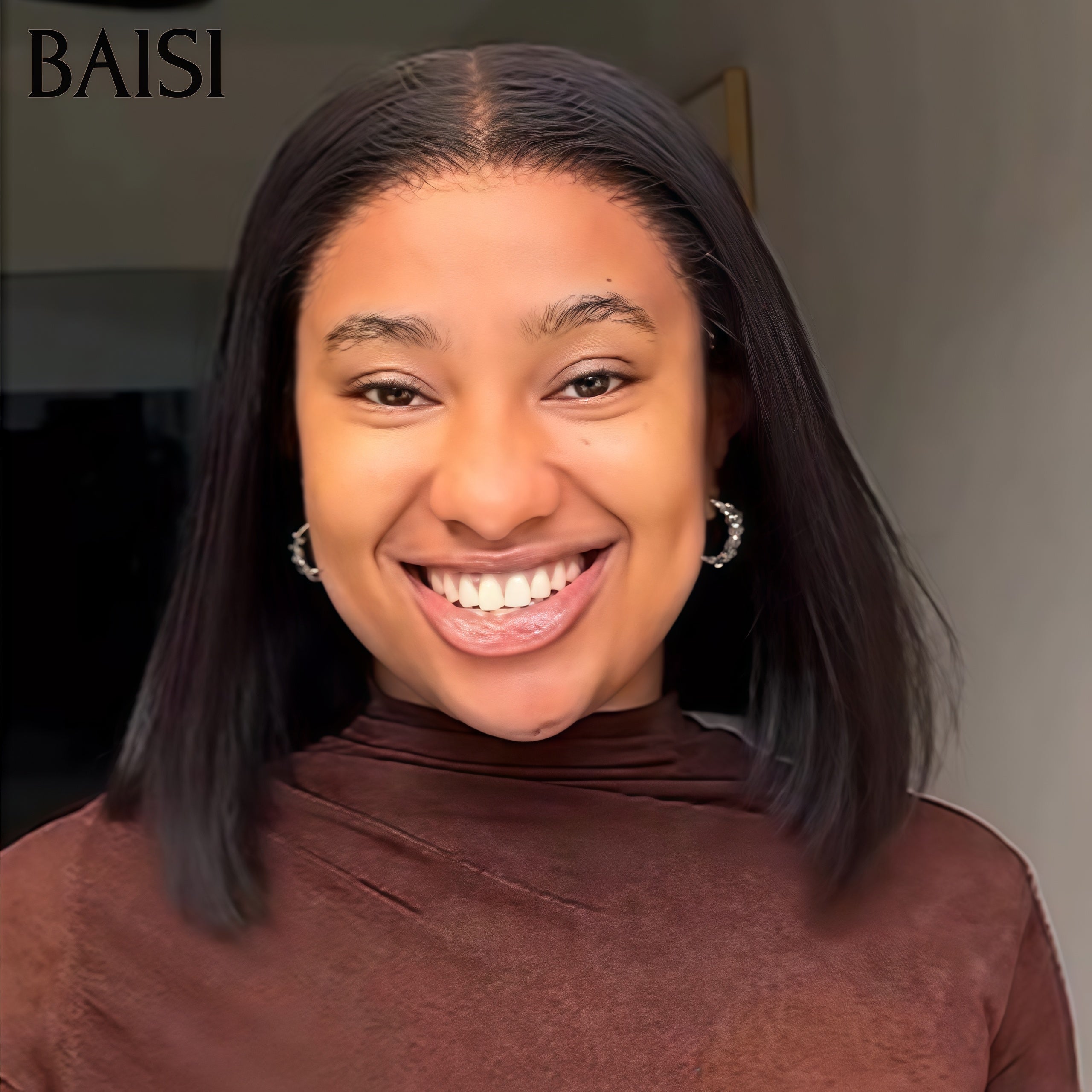 BAISI Perruques en France TVA 0€ Livraison gratuite 2-3 jours en Europe Lisse Straight Bob 12 Pouces raw hair 68€En 100% Cheveux Humains B