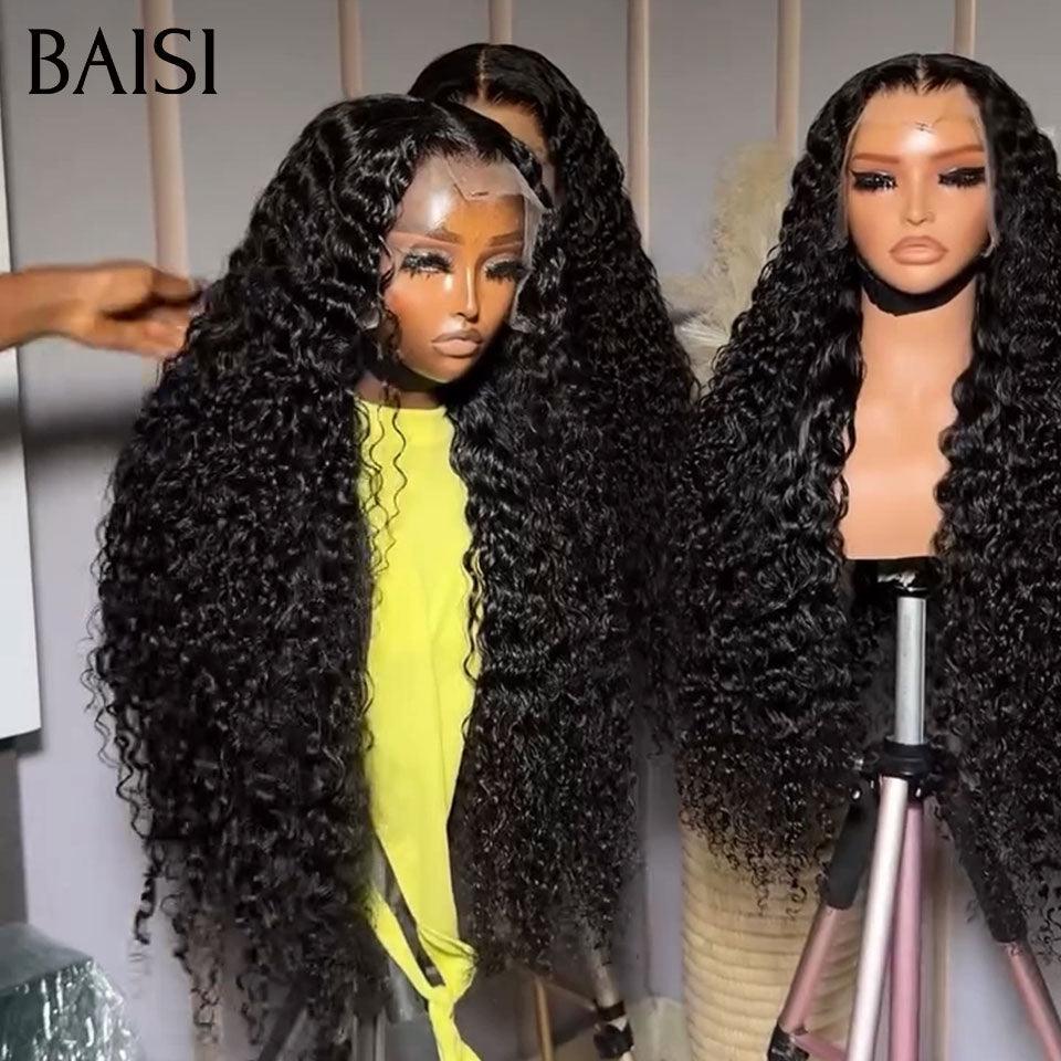 BAISI HAIR FR 13x6 Frontal em renda Peruca encaracolada em 100% Raw Hair