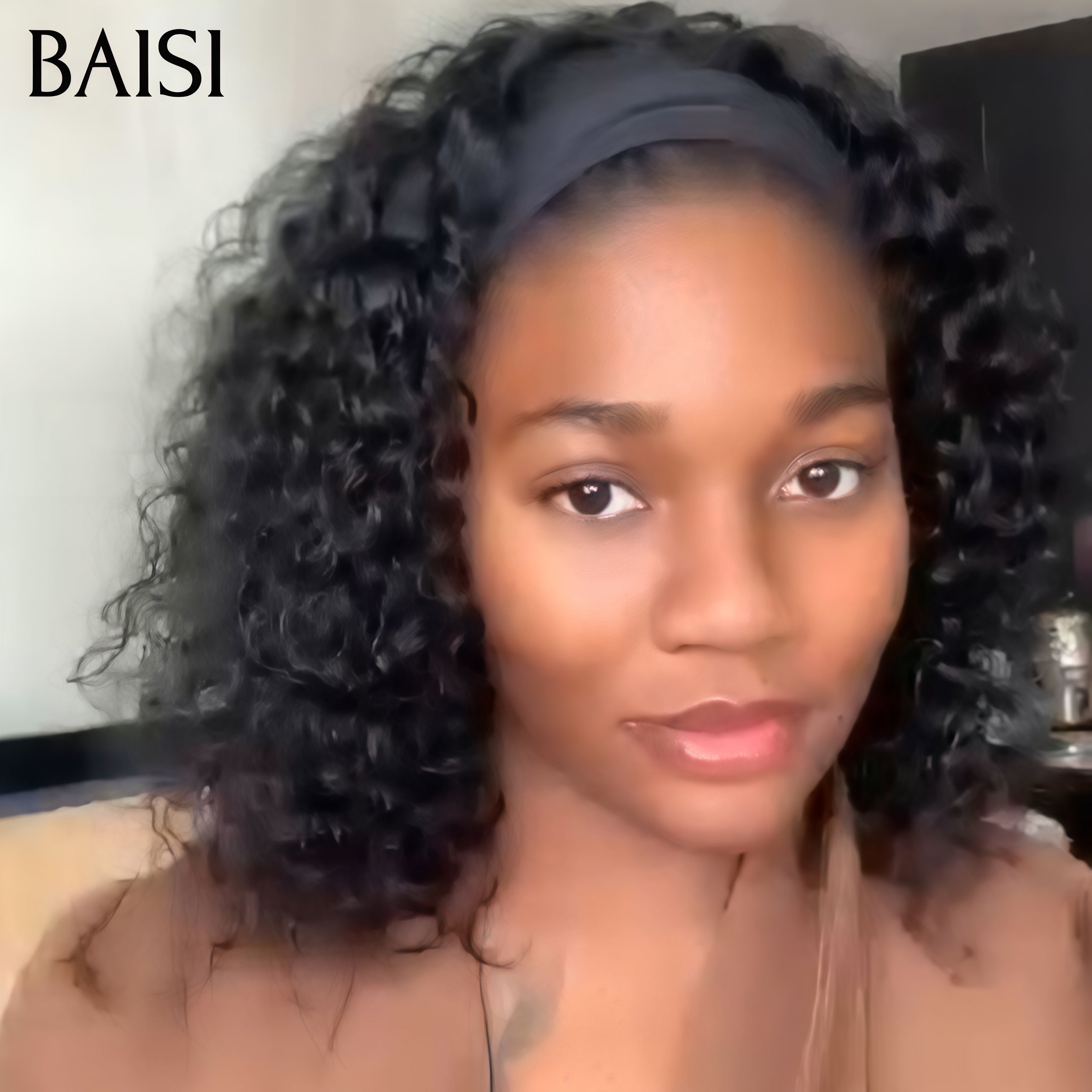 BAISI Perruque Bandeau Frisée Curly Fabriquée A La Machine 12 pouce 89€ 100% Cheveux humains