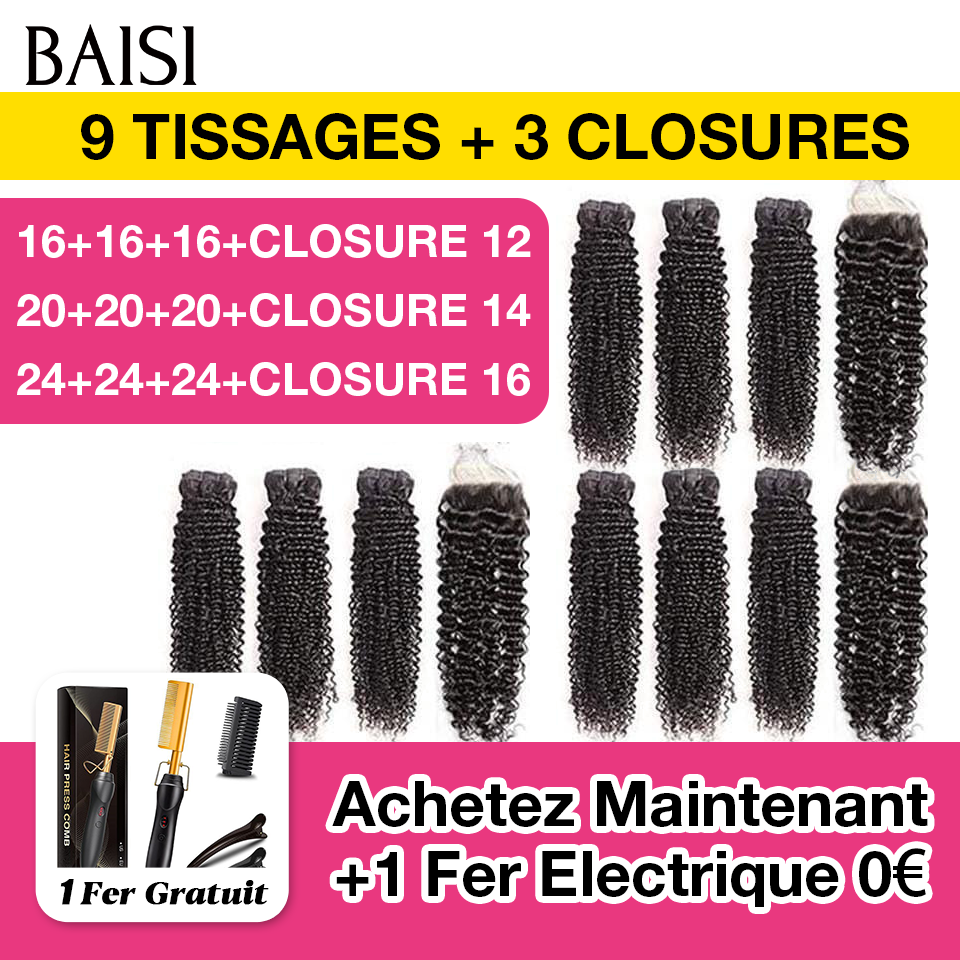 BAISI NEUF TISSAGES PLUS TROIS CLOSURES FOUNISSEUR DE TISSAGES POUR REVENDRE