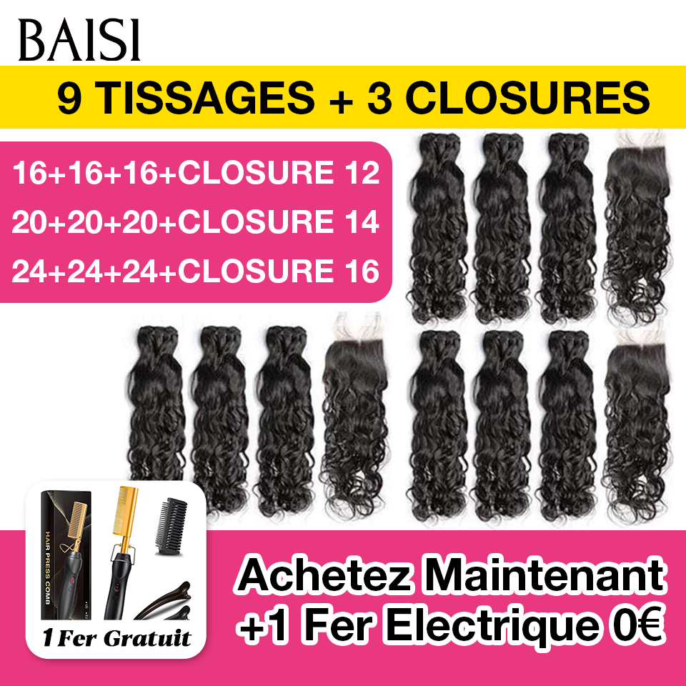 BAISI NEUF TISSAGES PLUS TROIS CLOSURES FOUNISSEUR DE TISSAGES POUR REVENDRE