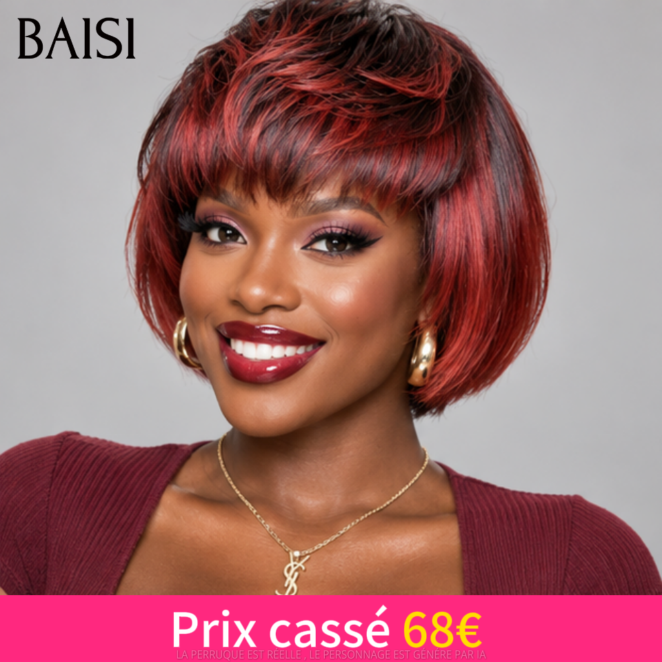 BAISI Nouveau style en couleur Prix cassé 68€ avac Frange en 100% Raw Hair Lace déjà couper