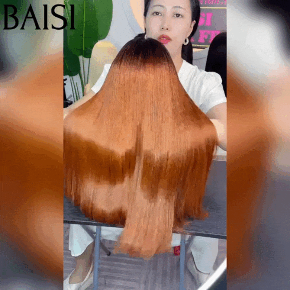 Parrucche di lusso BAISI 2X6 100% Vietnam Capelli lisci in colore Marrone e Nero 1BT30# Densità del 300%