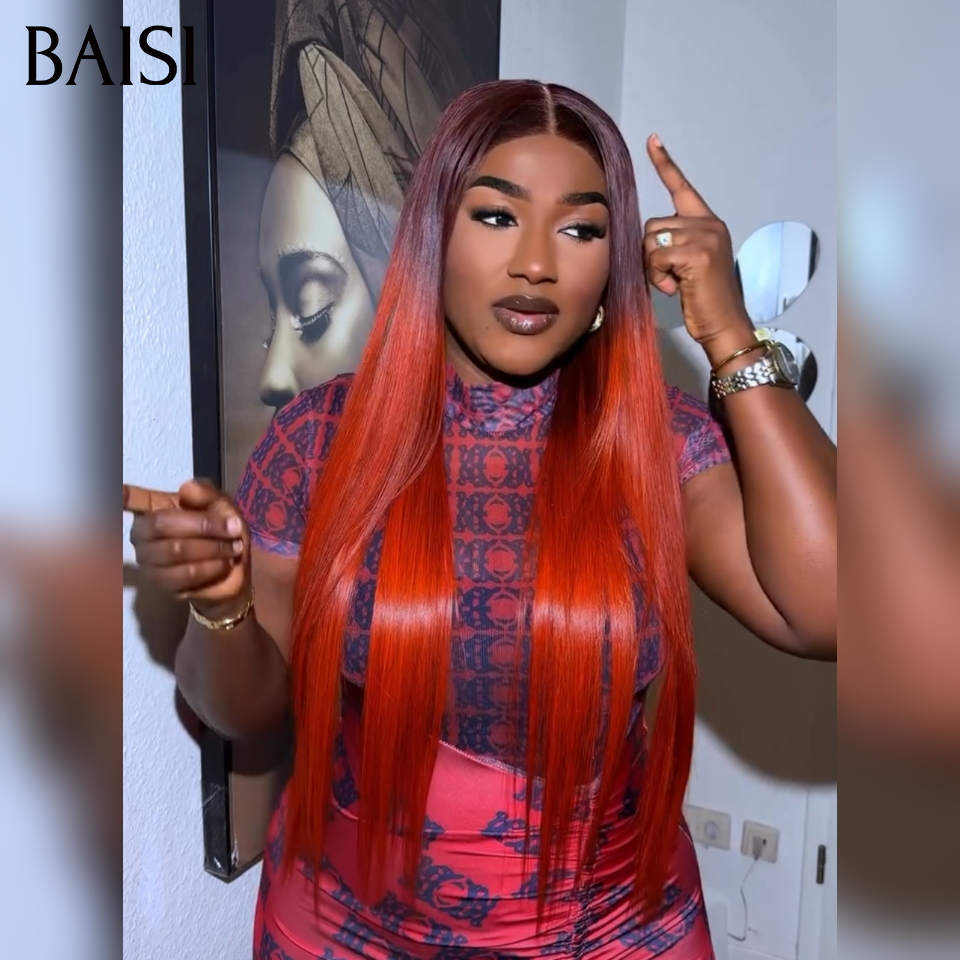 BAISI 4x4 Straight Honey Wig #4T#30 18 inches €169 luxury 250% density in 100% Human Hair