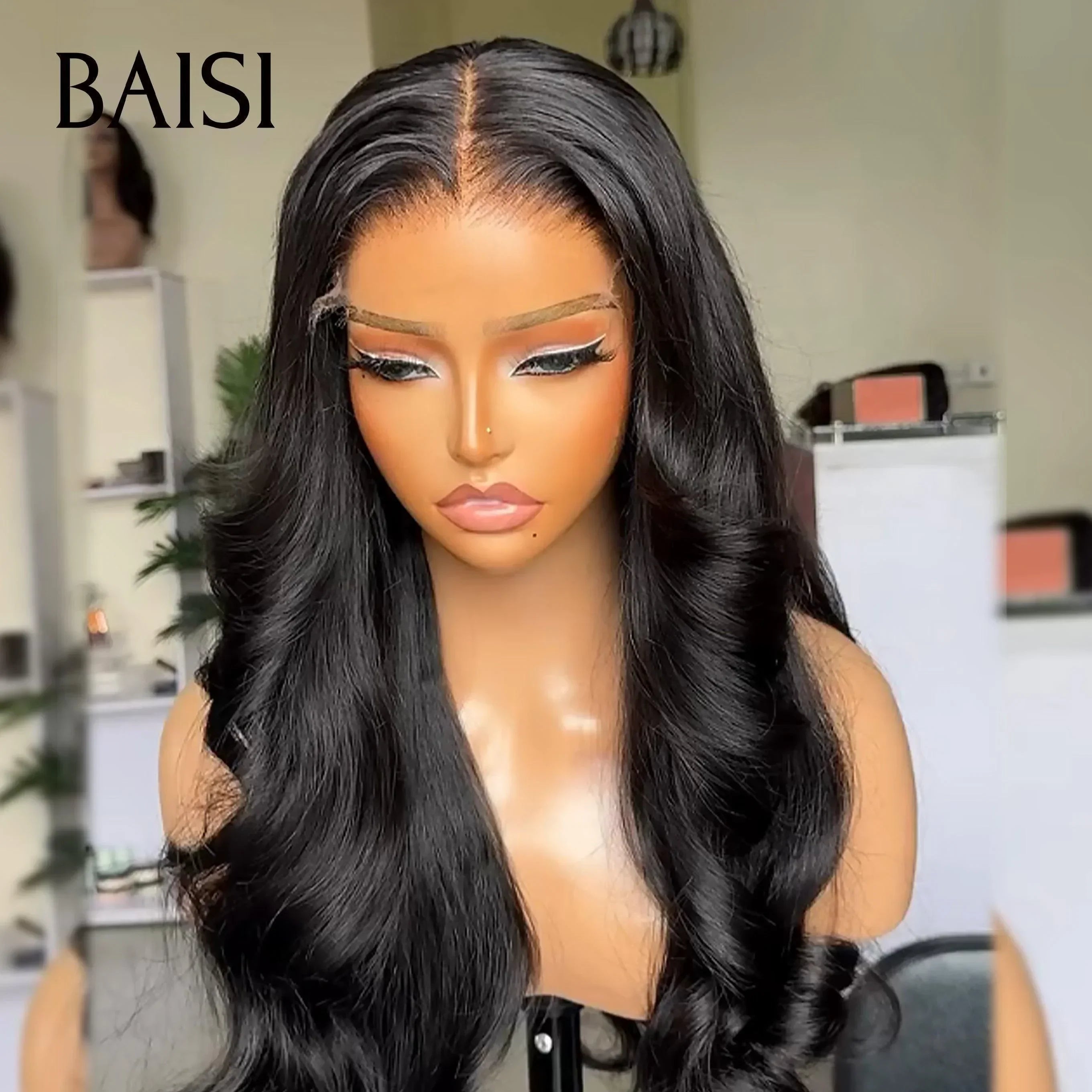 BAISI 4X4 lace closure perruque Body wave 18 Pouces 99€ moitié prix en 100% cheveux humains MP50