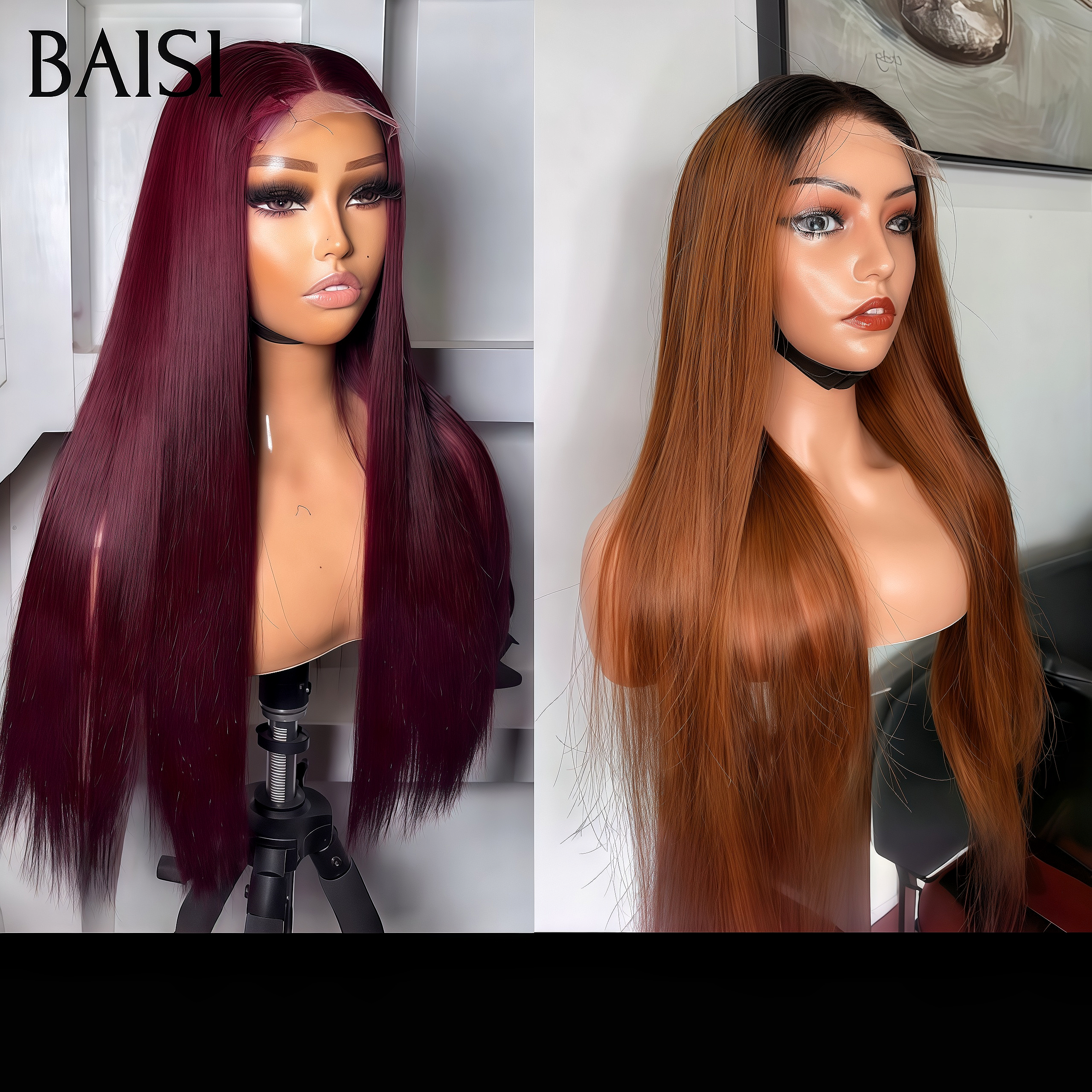 BAISI Aujourd'hui 1 Colis 2 Pièces 160€ promotion Facile à Revendre PROMO 13x4 lace frontal Lisse 2 couleurs en 100% Cheveux Humains