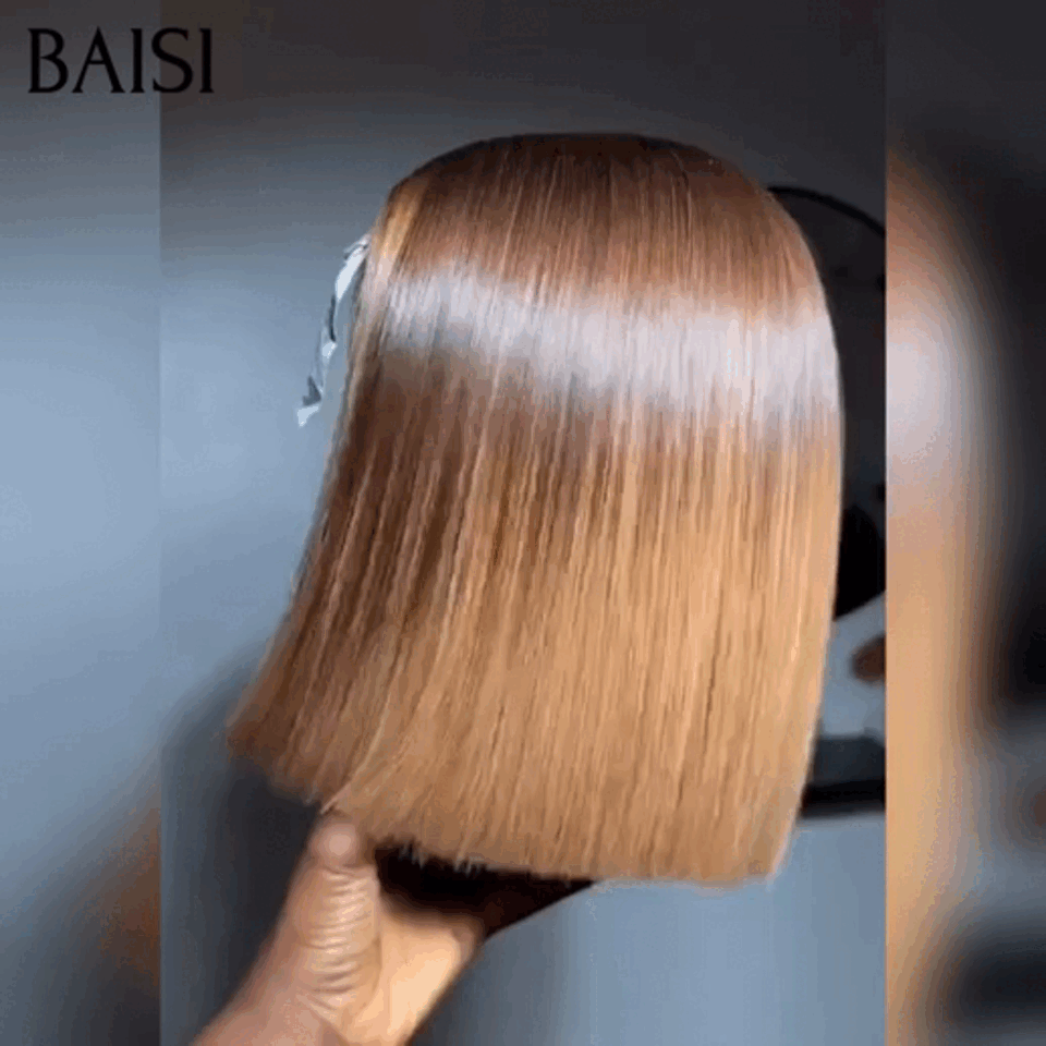 Perruques 13x4 lace frontal Offre spéciale Lisse BOB 10 Pouces Miel 1 Perruque + Lisseur PRO Gratuite PROMO en 100% vrais cheveux humains