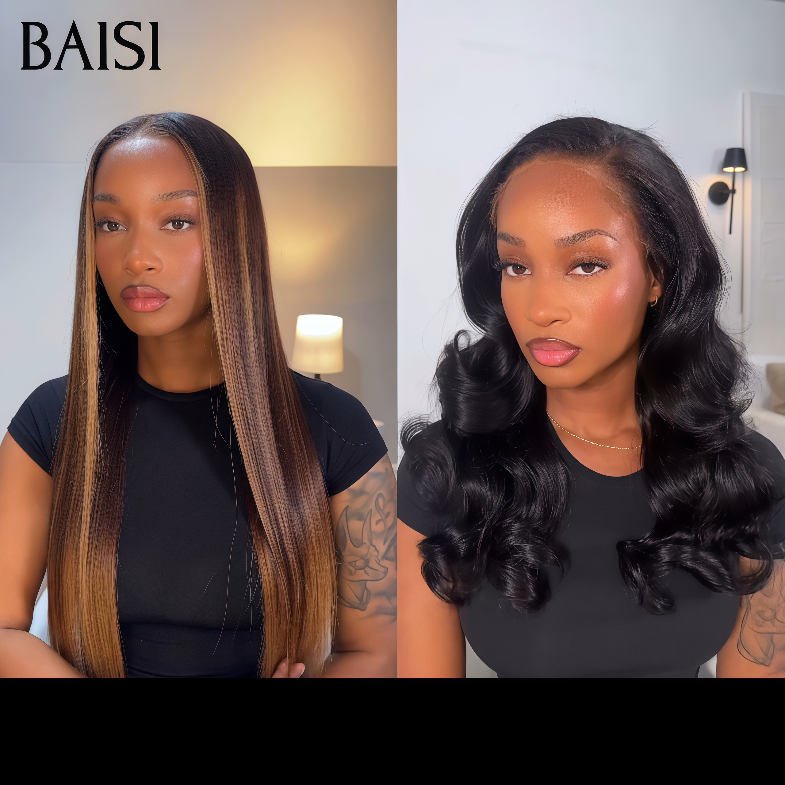 BAISI Vendita Flash 1 acquistato 1 omaggio 199€ 13X4 Liscio 4#27#Misto Miele 20 Pollici e Body Wave 20 Pollici in 100% veri capelli umani Codice: VIP100