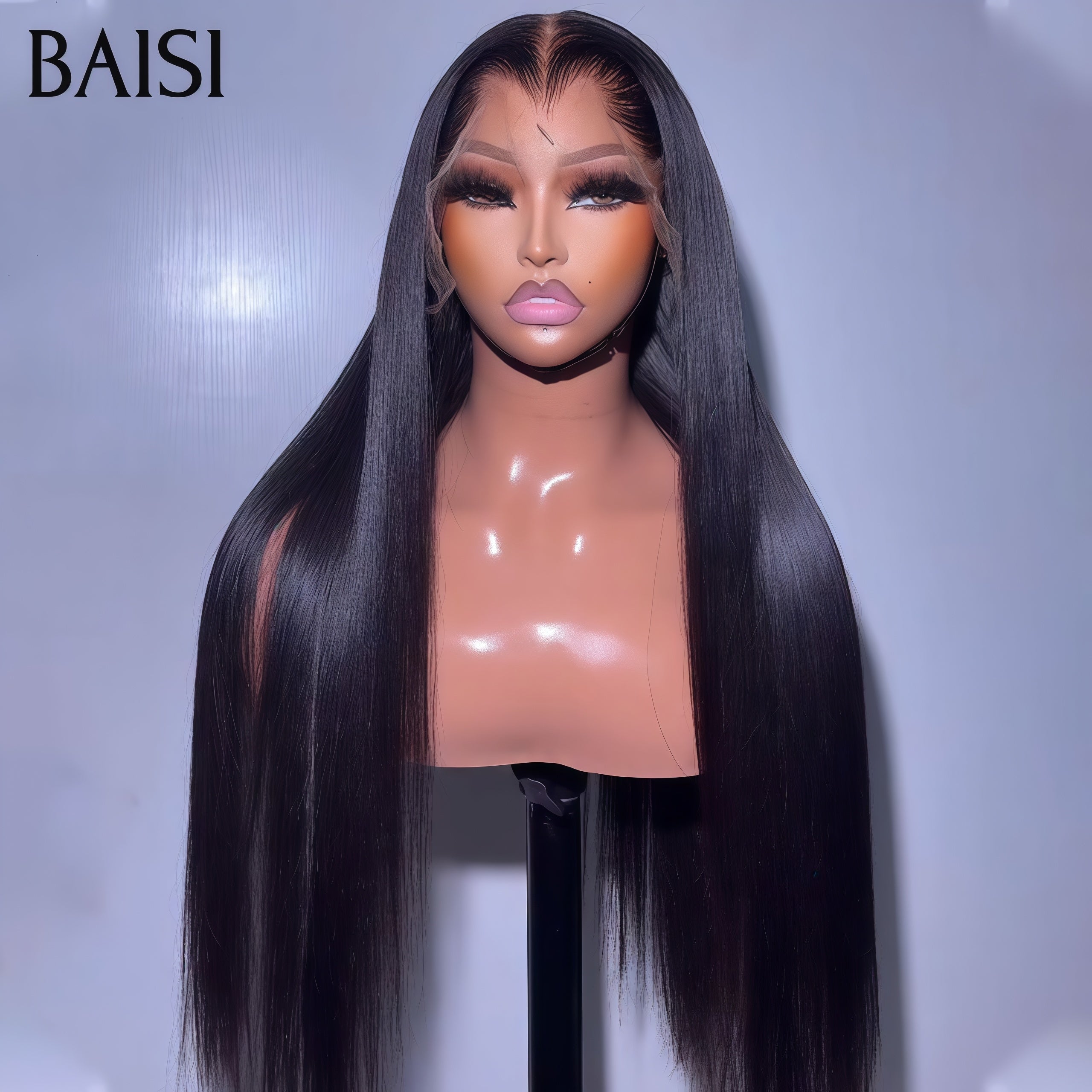 BAISI perruque avec lace frontal Lisse BLACK FRIDAY Bas Prix 100€ moitié prix en 100% cheveux humains