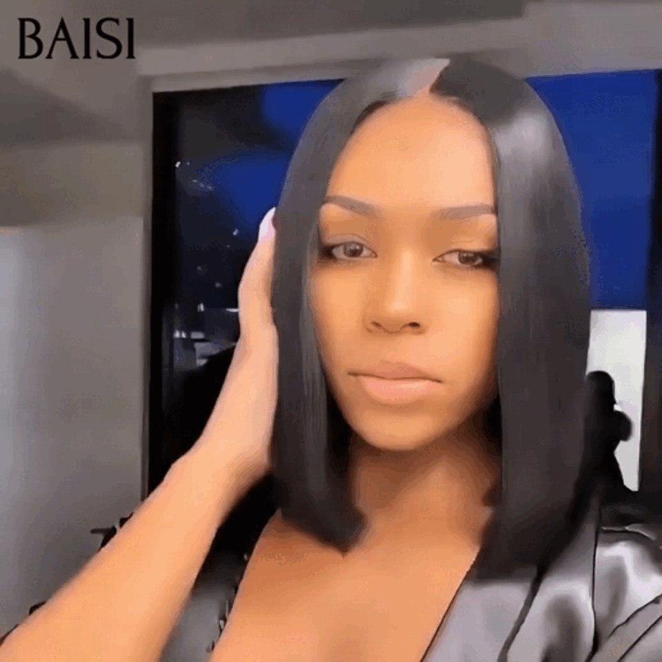 BAISI Acquista almeno 2 parrucche al prezzo di fabbrica fornitore Parrucca bob liscia nera taglio quadrato 10 pouce Raw Hair 69€ In 100% Capelli Umani Veri (Nessun Codice Necessario)
