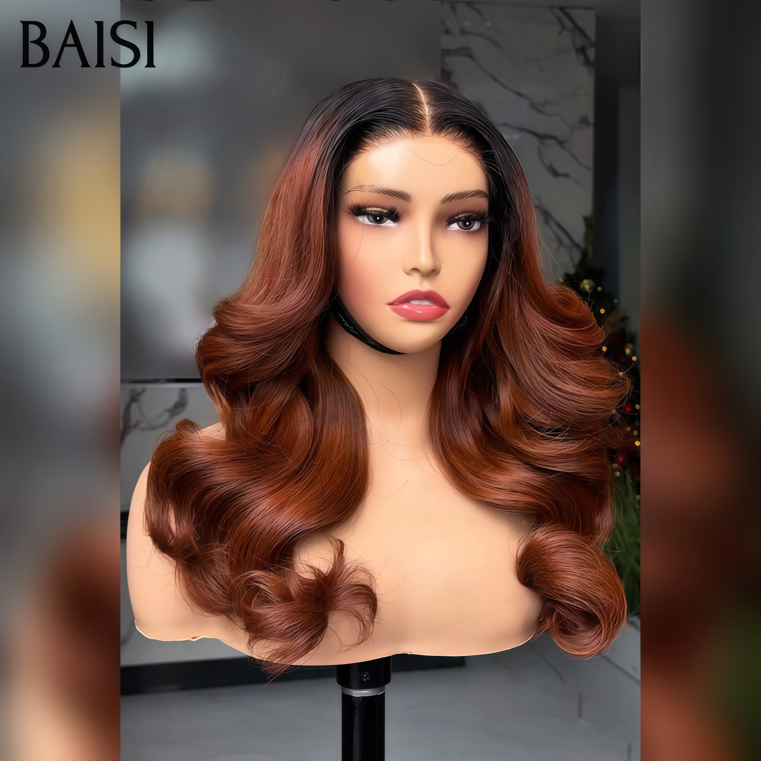 BAISI Achetez 2 perruques minimum au prix d'usine fournisseur Pixie Coupe 39€ Sans Colle NOIR ou 13X4 Lace Perruque Bouclé Body Wave En Couleur Marron 1BT4# (Pas Besoin de Code)