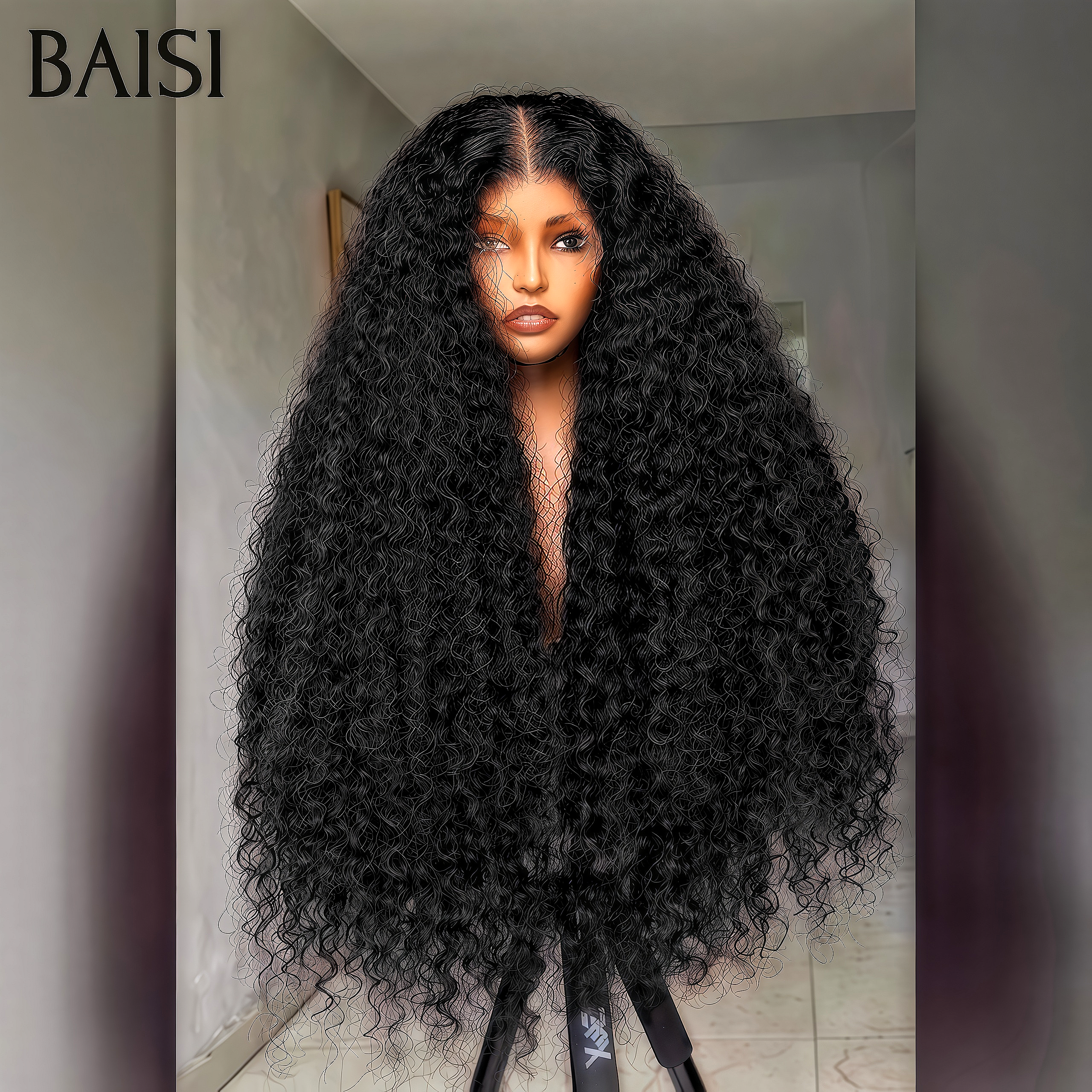 BAISI 100% Garantie satisfait PROMO Offre spéciale 13X4 lace frontal Perruques curly wave 20 pouces 109€ en 100% vrais cheveux humains