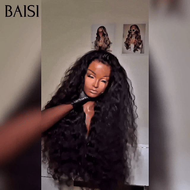 BAISI Acquista almeno 2 parrucche al prezzo di fabbrica fornitore 13X4 lace frontal parrucca molto lunga deep wave in 100% capelli umani