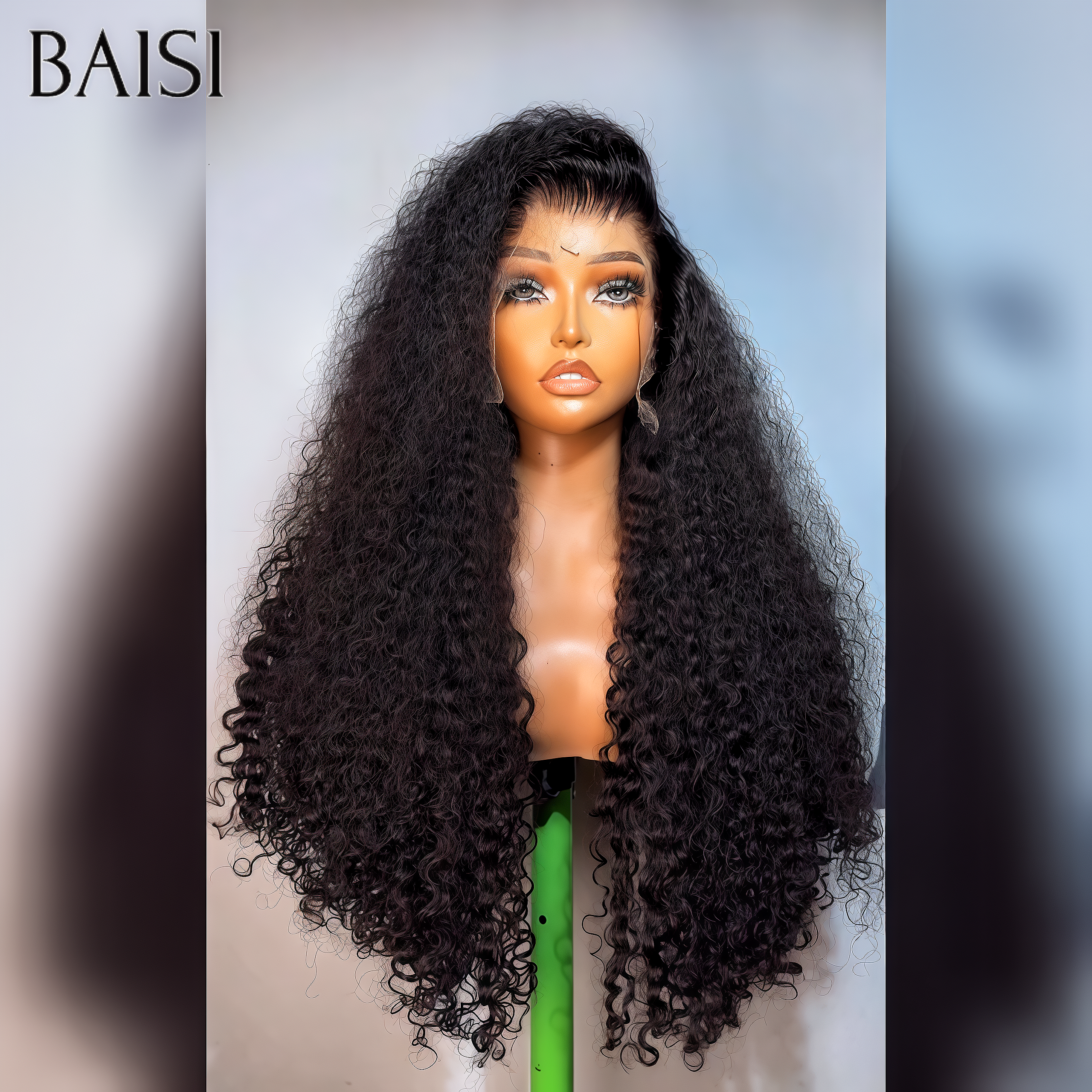 BAISI peruca frontal 13X4 extra longa Deep Wave em 100% cabelo humano