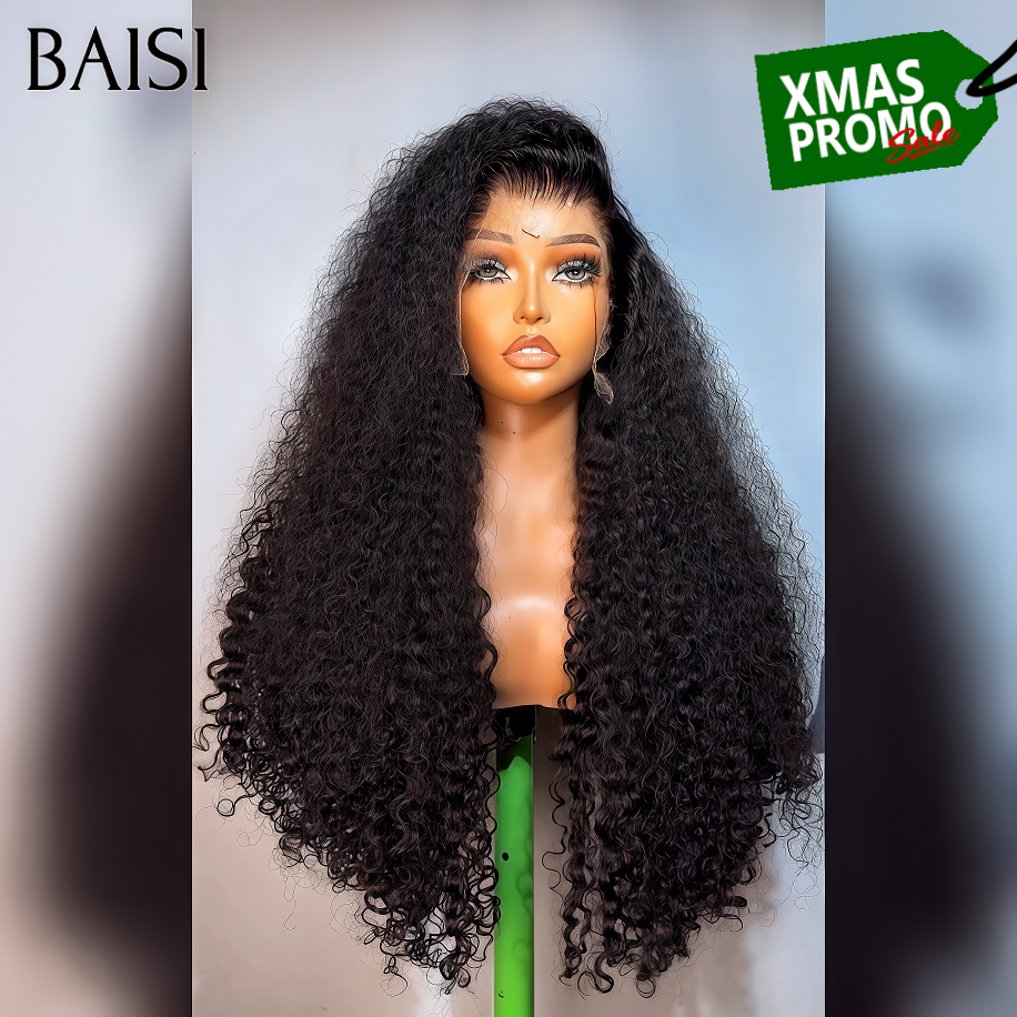 BAISI peruca frontal 13X4 extra longa Deep Wave em 100% cabelo humano