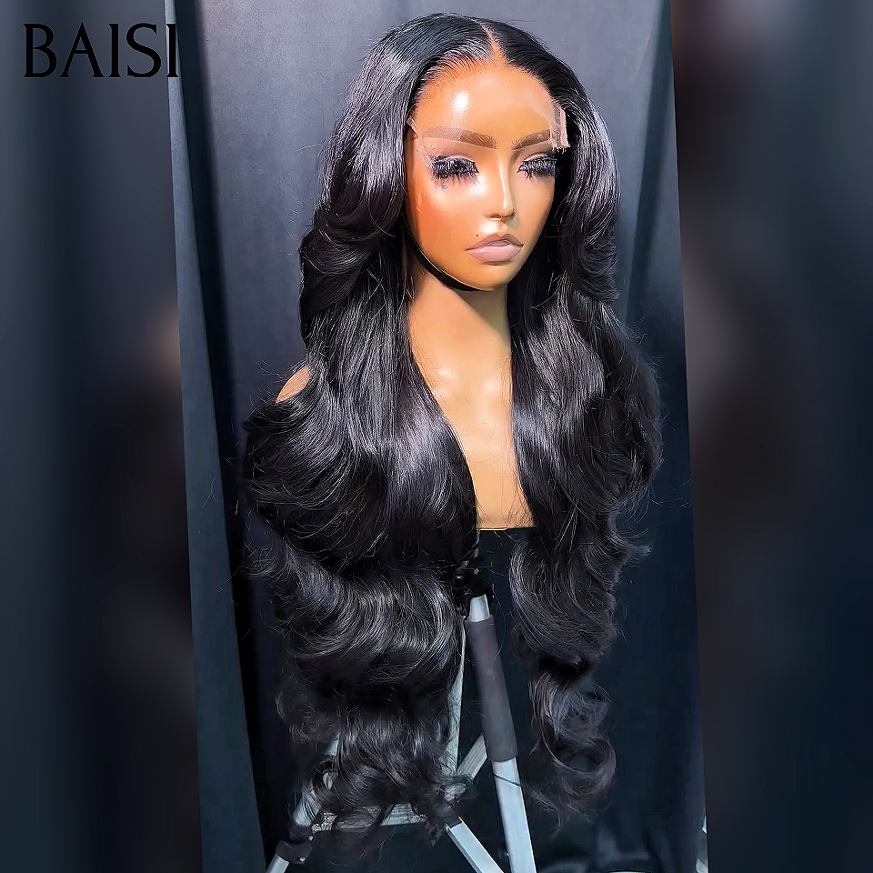 BAISI 13X4 lace Perruques Body Wave 109€ 18 pouces 200%densité en 100% Cheveux Humains