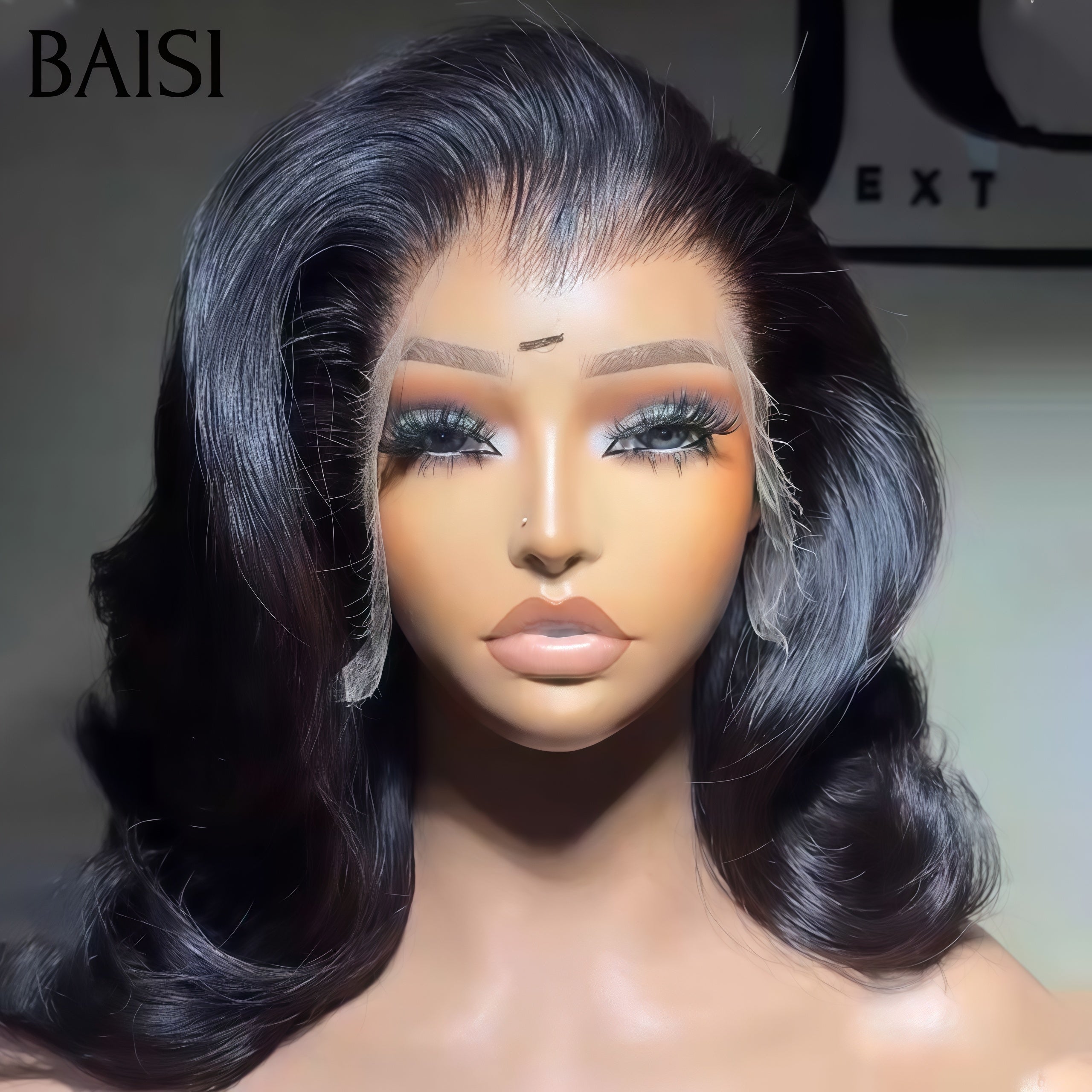 Peruca lace frontal BAISI 13x4, 14 polegadas PRETA, body wave, e 16 polegadas em castanho com raiz castanha 4T-4#MIX30# 164€ body wave em 100% cabelo humano