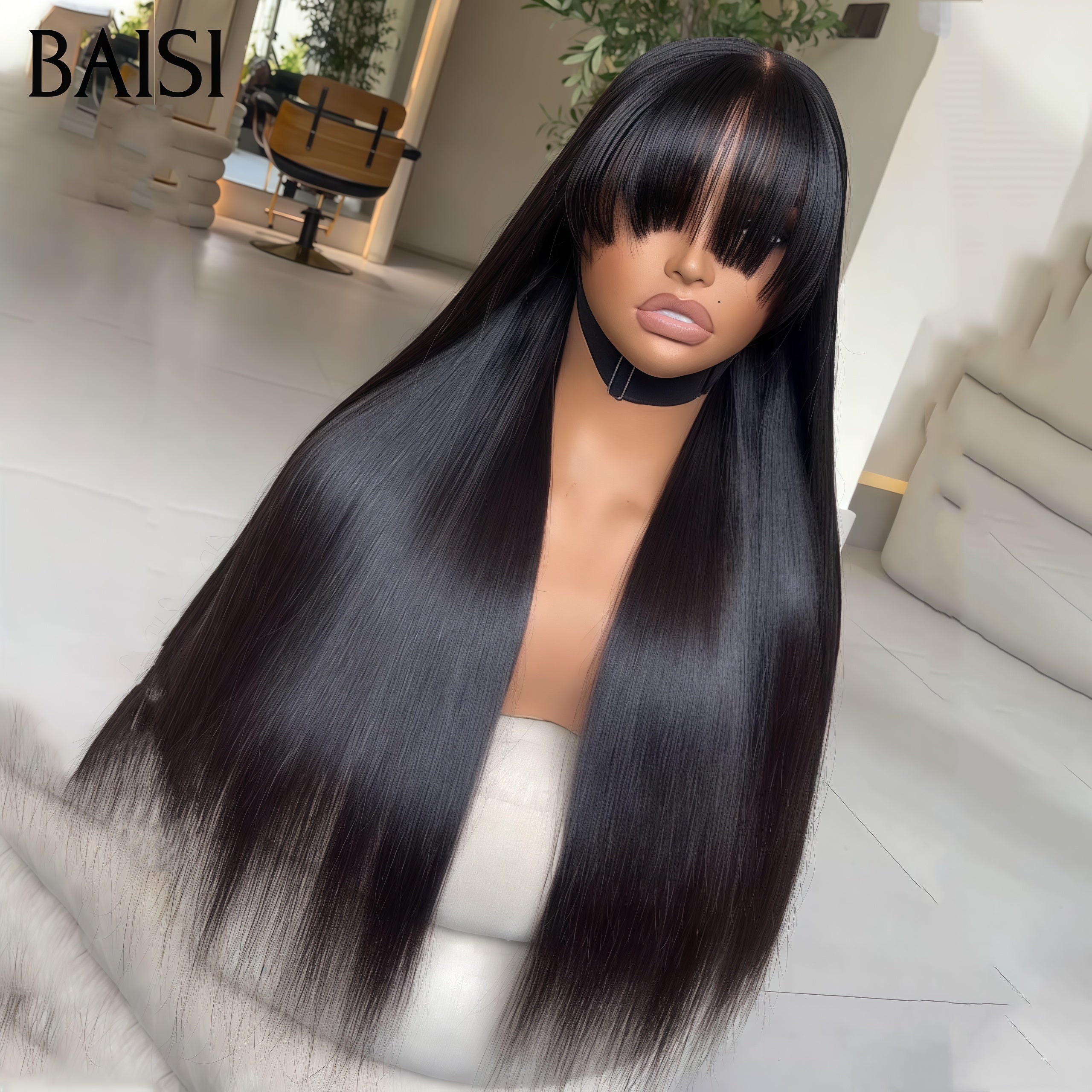 BAISI PERRUQUE sans Colle Lisse avec Frange 18 Pouces 99 € ou SDD BONE Straight Vietnam hair Bob 10 pouce 79€ NOIR ou Lisse Marron #4 FRANGE 10 et 18 POUCE FABRIQUÉ À LA MACHINE