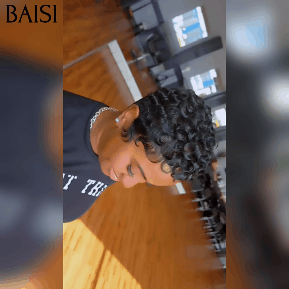 BAISI Top Modèle Offerta Flash 39€ IVA 0€ Piccola Parrucca in Rosa O NERO in 100% Capelli umani SENZA COLLANTE VIP100