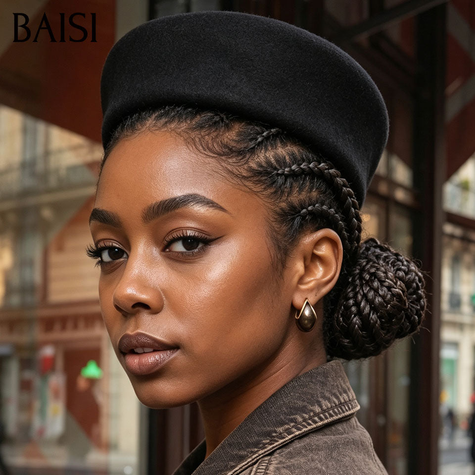 BAISI 13X4 frontal em renda cacheado PRETO 50€ ou Sem cola 48€ em Vermelho Bordeaux ou 13X4 perucas Pixie #905 cacheado afro em 100% Cabelo Humano