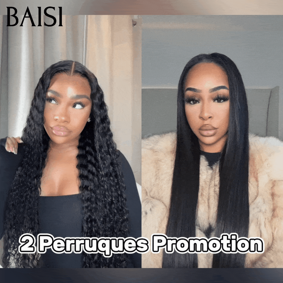 BAISI vendita flash 2 parrucche 270€ 4x4 curly wave e 13x4 liscia 12 pollici o 2 parrucche 349€ 13X4 lace 20 pollici curly e liscia metà prezzo in 100% veri capelli umani mp50