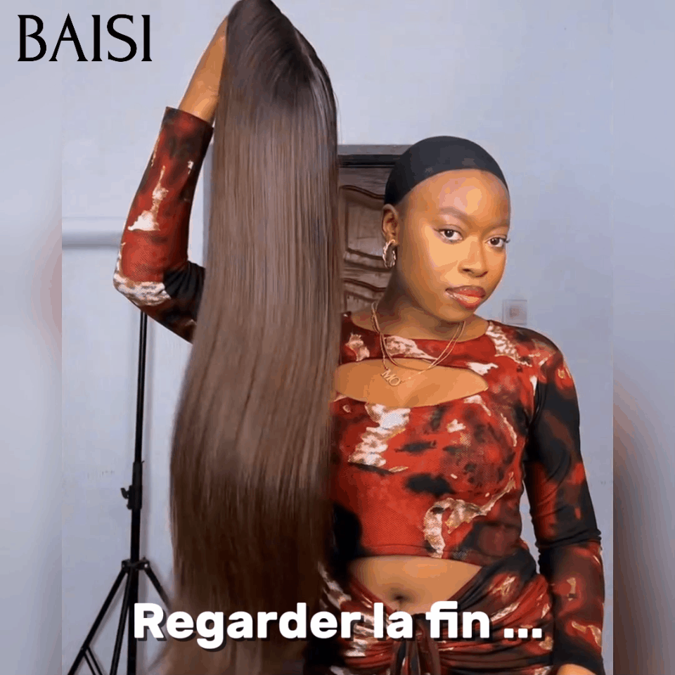 BAISI 13X4 lace perruque BLACK FRIDAY trop longue lisse Moitié Prix NOIR ou 2X6 lace 1BT4# DE luxe 249€ en 100% cheveux humains MP50