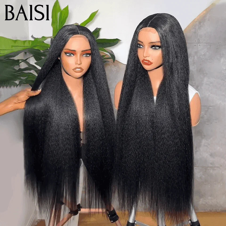 BAISI 4X4 closure perruque Kinky straight en 100% cheveux humains