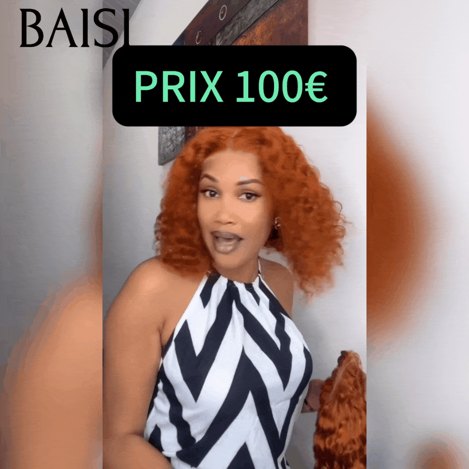 BAISI 13x4 Frontal Perruque Bob Curly En Orange Coupe Carrée En 100% Vrais Cheveux Humains