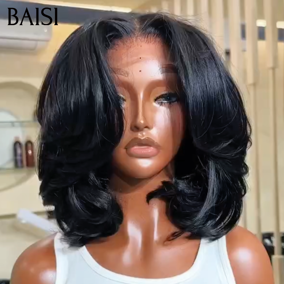 BAISi 13x4 Lace Perruque Body Wave Ondulée 10Pouces 58€ Ou 6 Perruques 350€ prix abordable pour business bcp de couleurs noir marron mixte bordeaux jolie texture lisse wave egg curly afro faciles à revendre 100% vrais cheveux humains