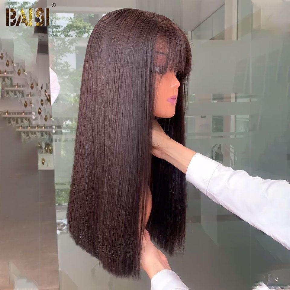 BAISI PARRUCCA senza Colla Liscia con Frangia 18 Pollici 125€ o SDD BONE Straight Vietnam hair Bob 10 pollici 79€ NERO o Liscio Marrone #4 FRANGIA 10 e 18 POLLICI PRODOTTA A MACCHINA