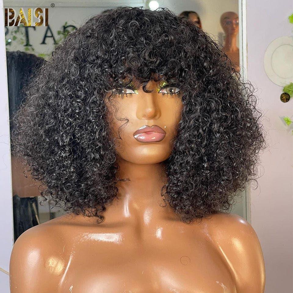 Peruca BAISI Bob lisa com franja SDD Vietnam Hair 10 polegadas 88€ ou Deep Wave 10 polegadas com franja 72€ em preto, 100% cabelo humano