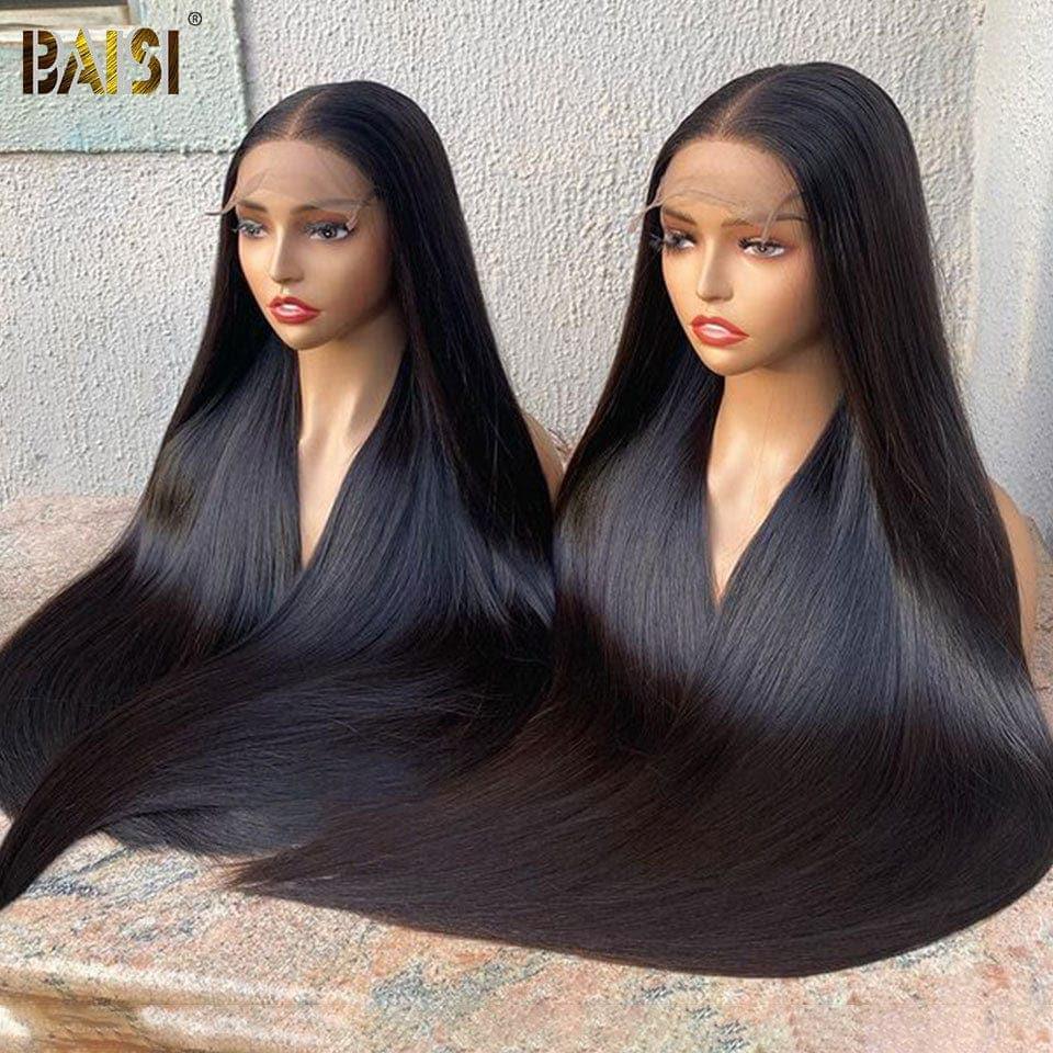 BAISI Achetez 2 perruques minimum au prix d'usine fournisseur 4x4 Closure Perruque Lisse En 100% Cheveux Humains En Cheveux Indians Brésiliens De Bonne Qualité (Pas besoins de code)