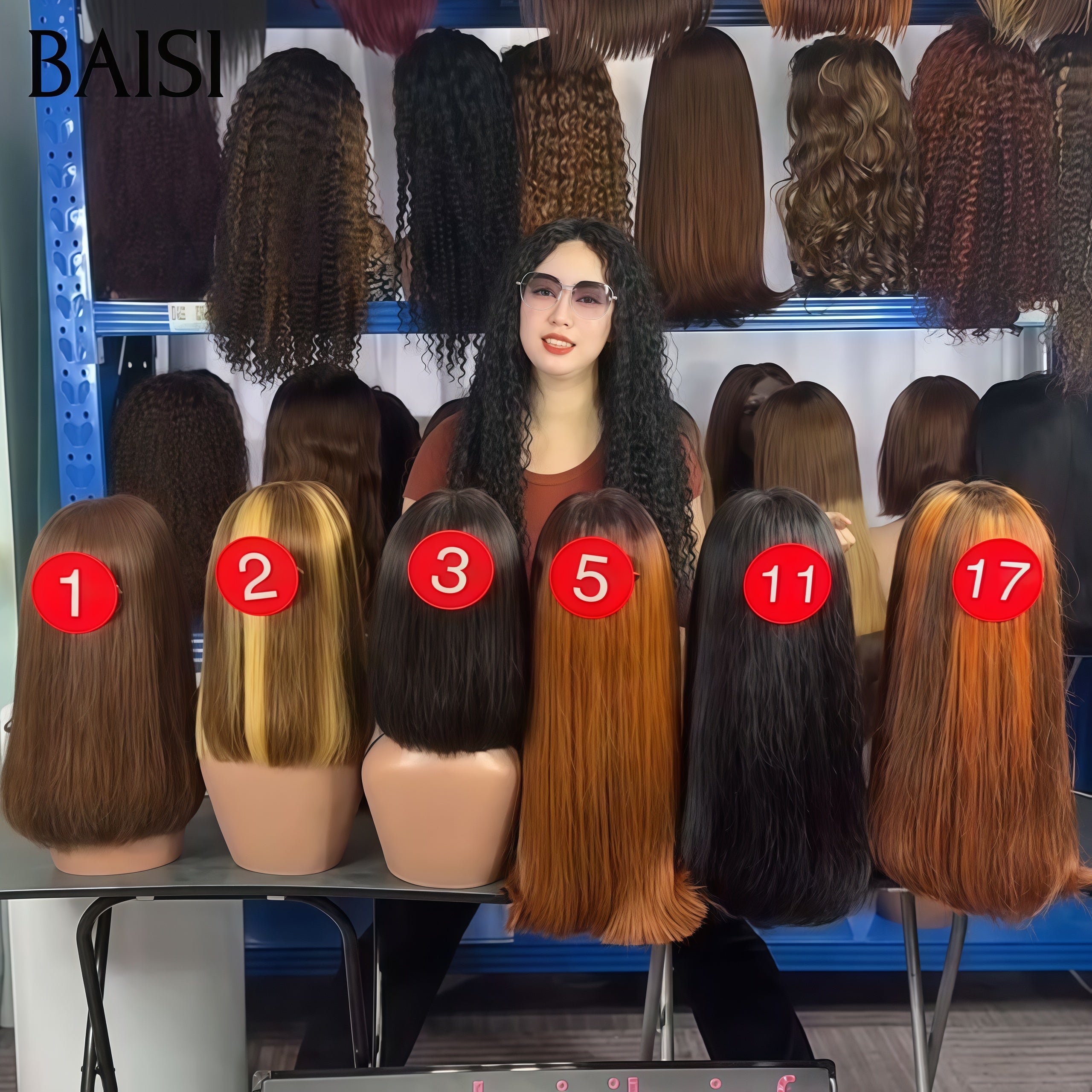 BAISI Grande PROMO 6 perruques 440€ lisse bob en 6 couleurs en 100% vrais cheveux humains