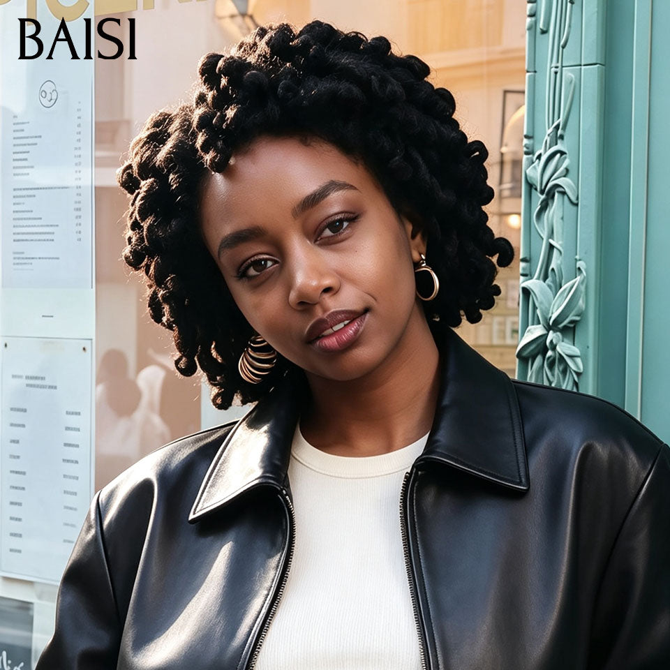 BAISI 13x4 lace Perruque Coiffée Grosse Boucle Double natte Rasta Prête A Porter Beaucoup de Volume 169€ Très Bonne Qualité en 100% Cheveux Humains