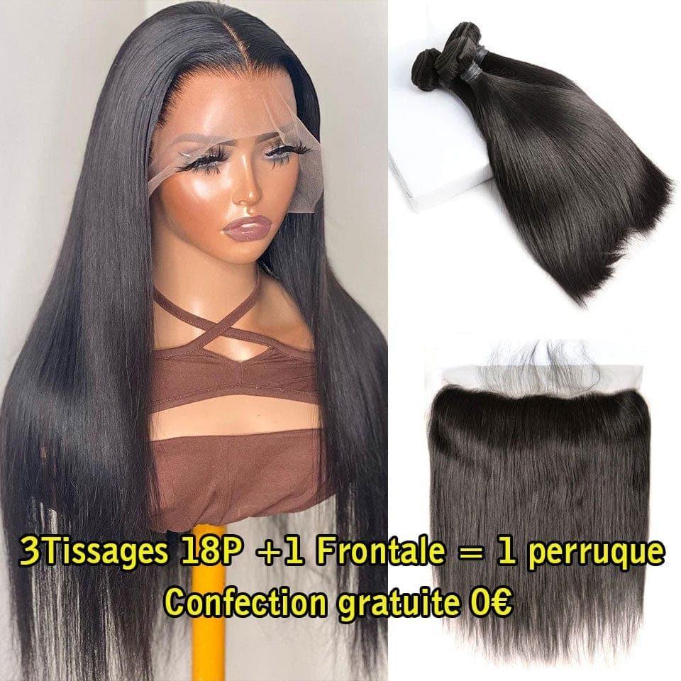 BAISI Tre Gomiti di Intrecci Con Chiusura o frontale a scelta realizzati gratuitamente in parrucca capelli RAW HAIR