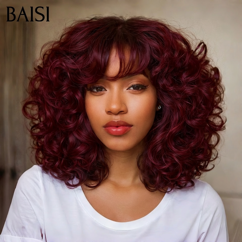 BAISI PARRUCCA BOB DEEP WAVE 12 POLLICI 115€ TAGLIO CINESE SENZA LACE CON FRANGIA C